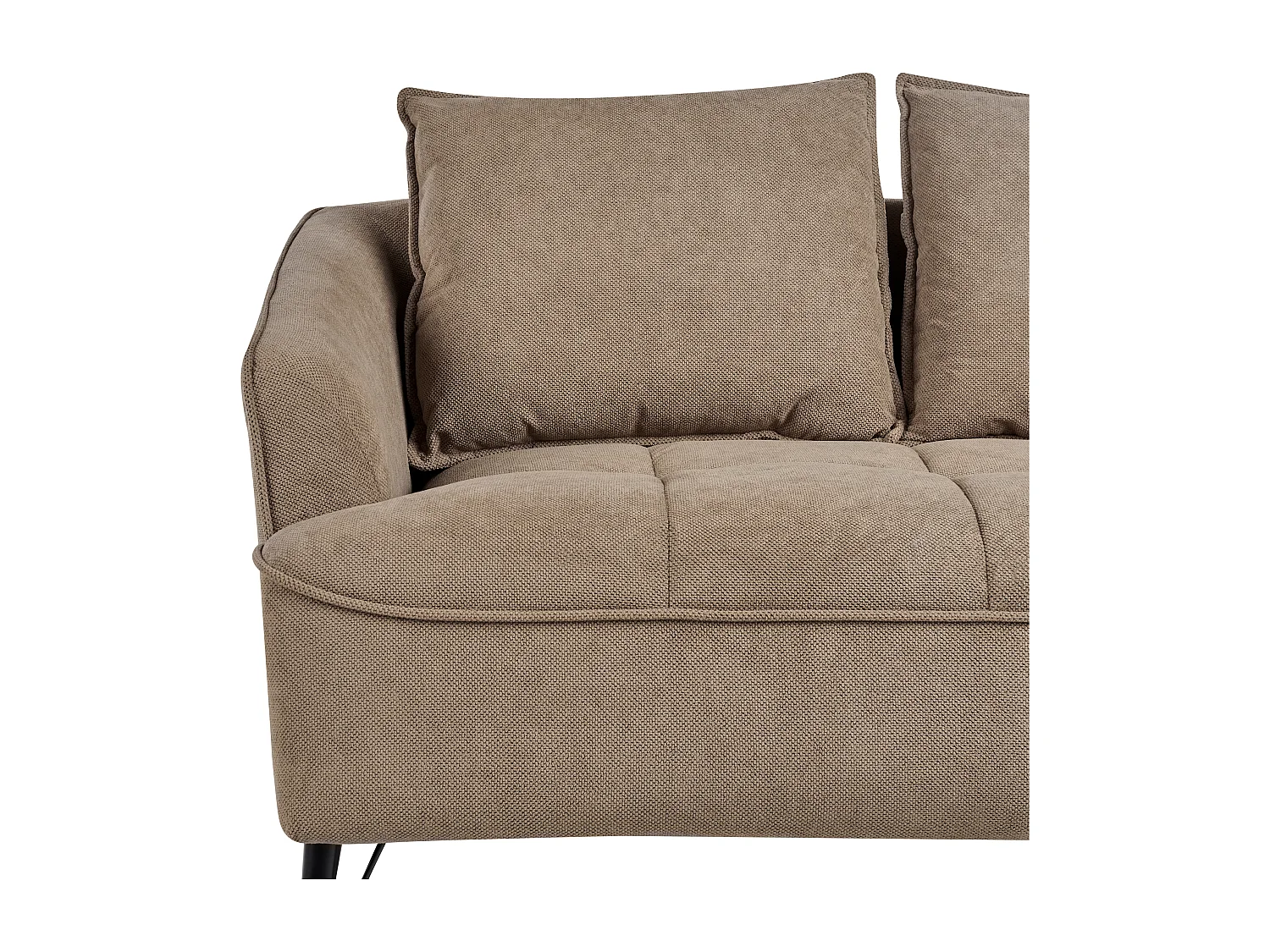 Sofa HOBRO Stoff Hellbraun 2-Sitzer