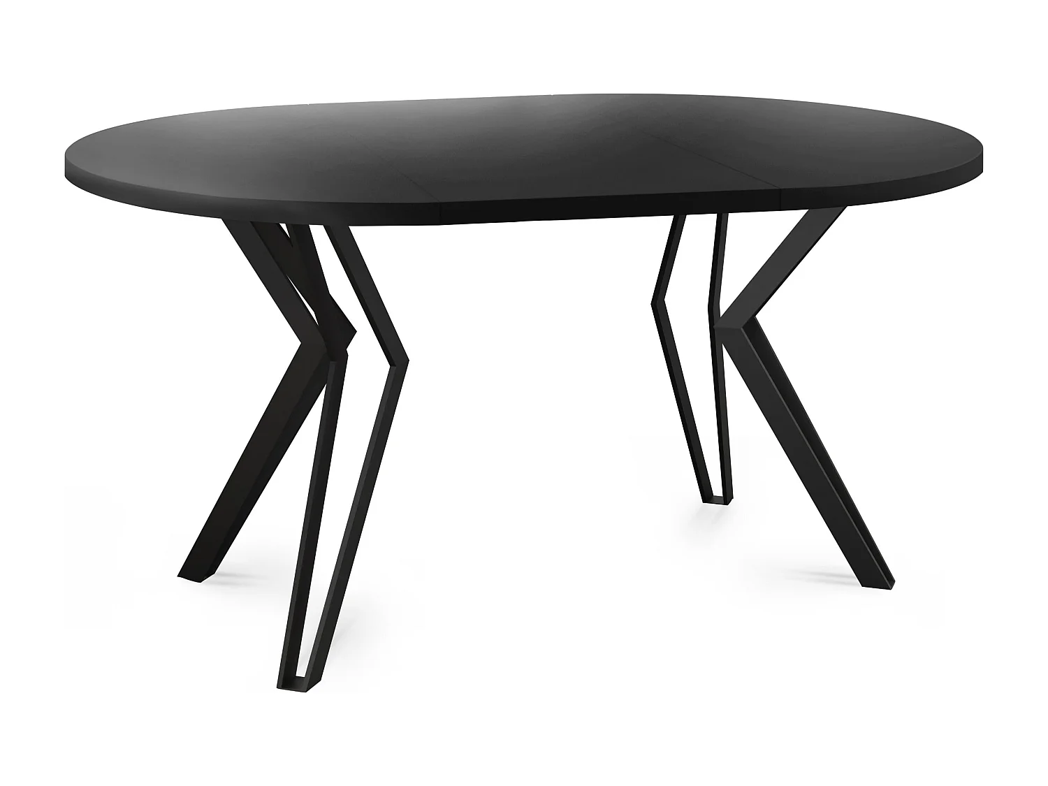 Runder Tisch für das Esszimmer - 100 oder 120 cm Durchmesser - Ausziehbarer Tisch mit Pulverbeschichteten Schwarzen Metallbeinen - 120 cm - Schwarz