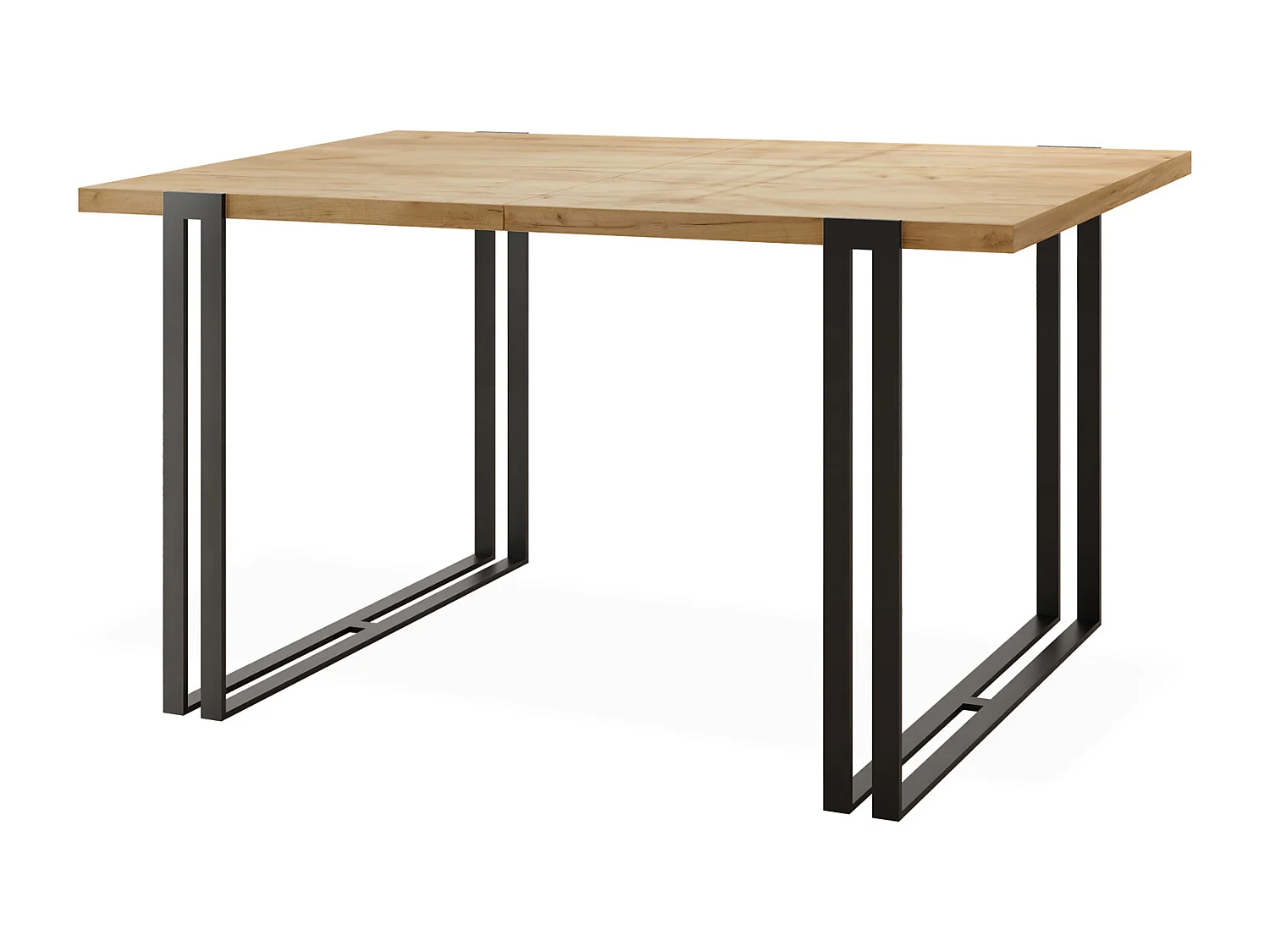 Ausziehbarer Esstisch - Großer Tisch im Loft-Stil mit Schwarze Metallbeinen 160 bis 260 cm - Industrietisch für das Wohnzimmer - Craft Eiche - 160 x 90 cm