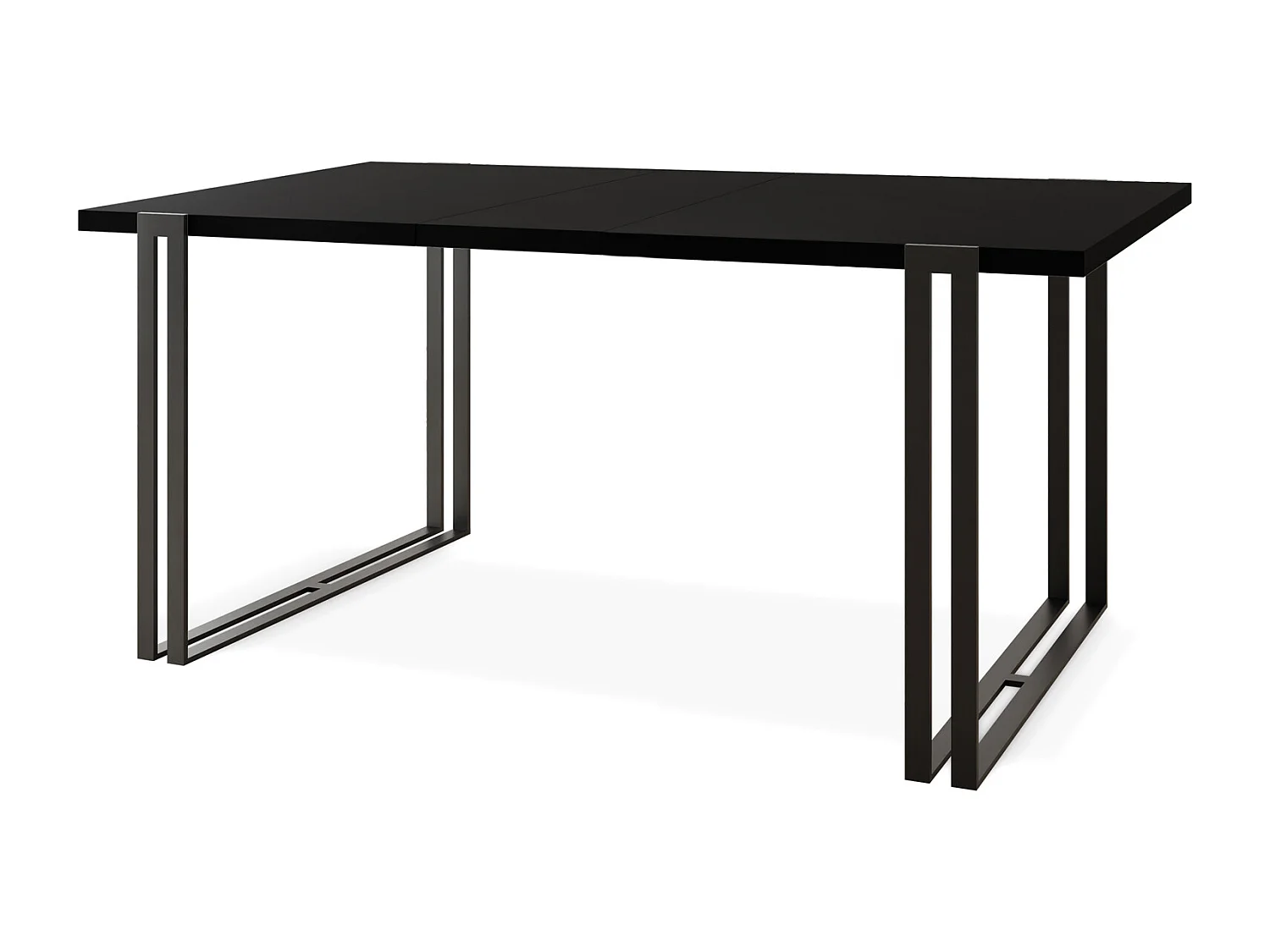 Ausziehbarer Esstisch mit Tischrand schwarzes Dekor - Großer Tisch im Loft-Stil mit Schwarzen Metallbeinen 120 bis 220 cm - 120 x 80 cm - Schwarz