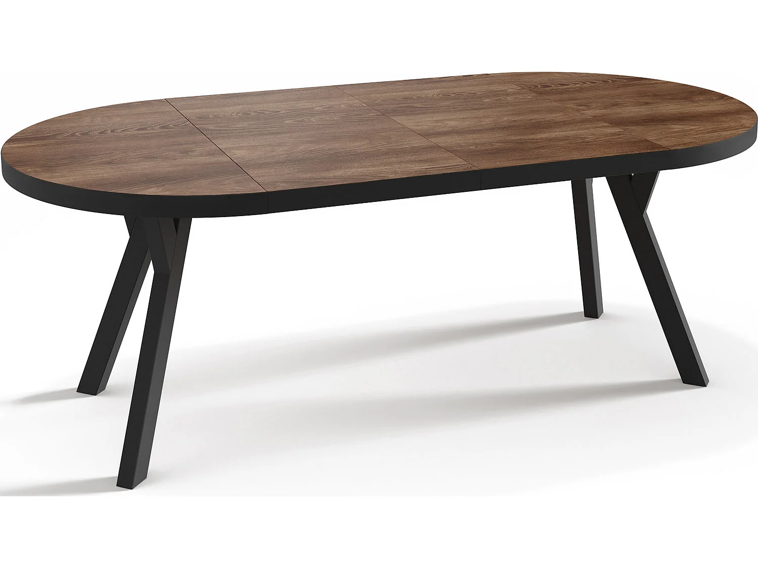 Table à Manger Extensible Ronde Designer - Style Loft, Peu Encombrant -  Pieds Noirs - 100 à 200 cm - Pour 5-10 personnes - Fabriqué en UE - Arvadonna - 200 cm