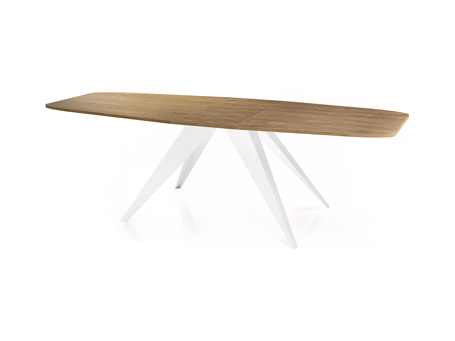 Ausziehbarer Esstisch im Loft-Stil - Industrieller Tisch mit Weißen Metallbeinen - Modernes Design für Wohnzimmer - 180 cm Ausziehbar auf 220 cm - Lefkas Eiche