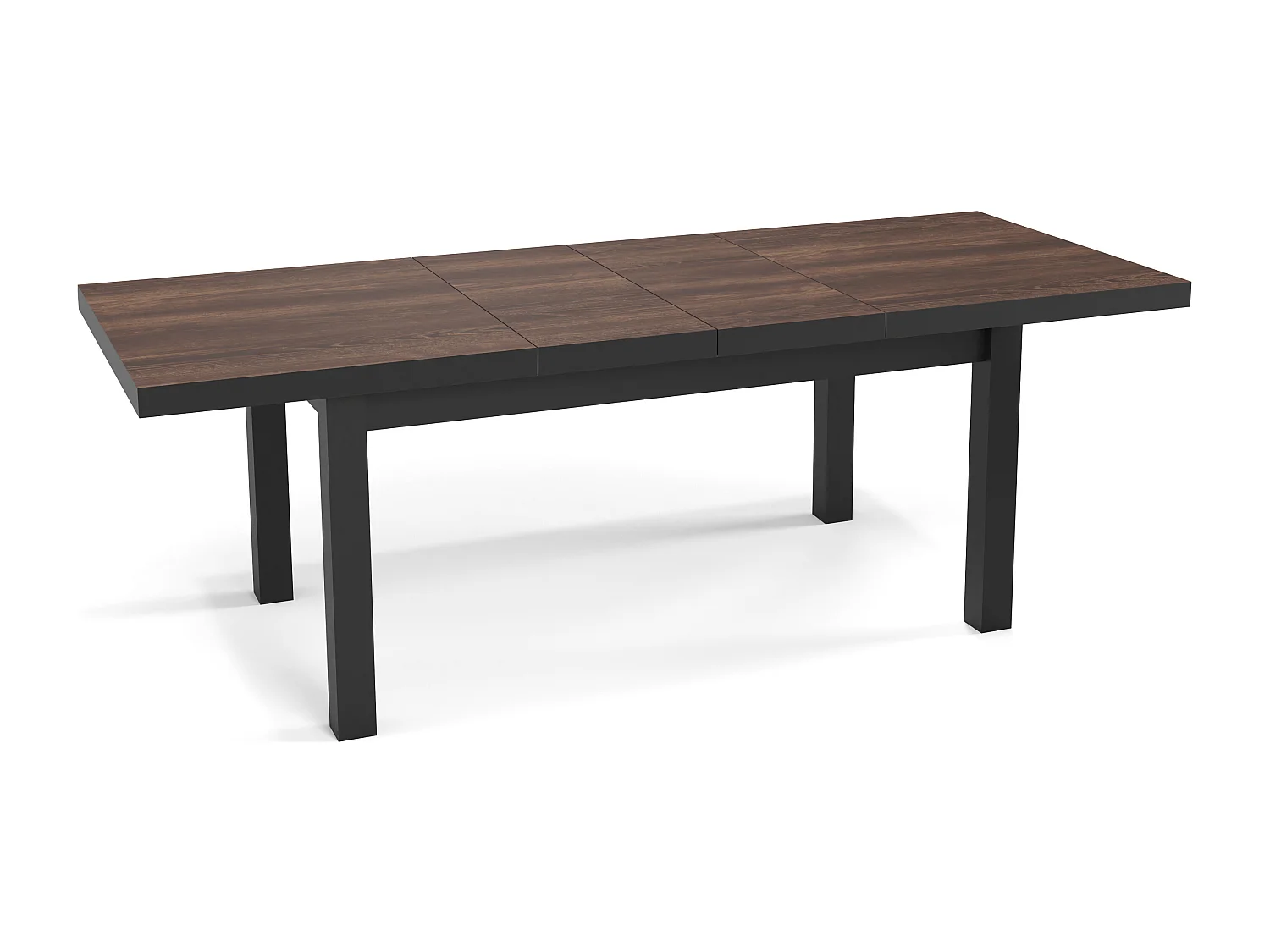 Table à Manger Extensible Rectangulaire Moderne - Gain de Place - Pieds en Bois Noir - Fabriqué en UE - 200 x 100 cm - Arvadonna Chestnut