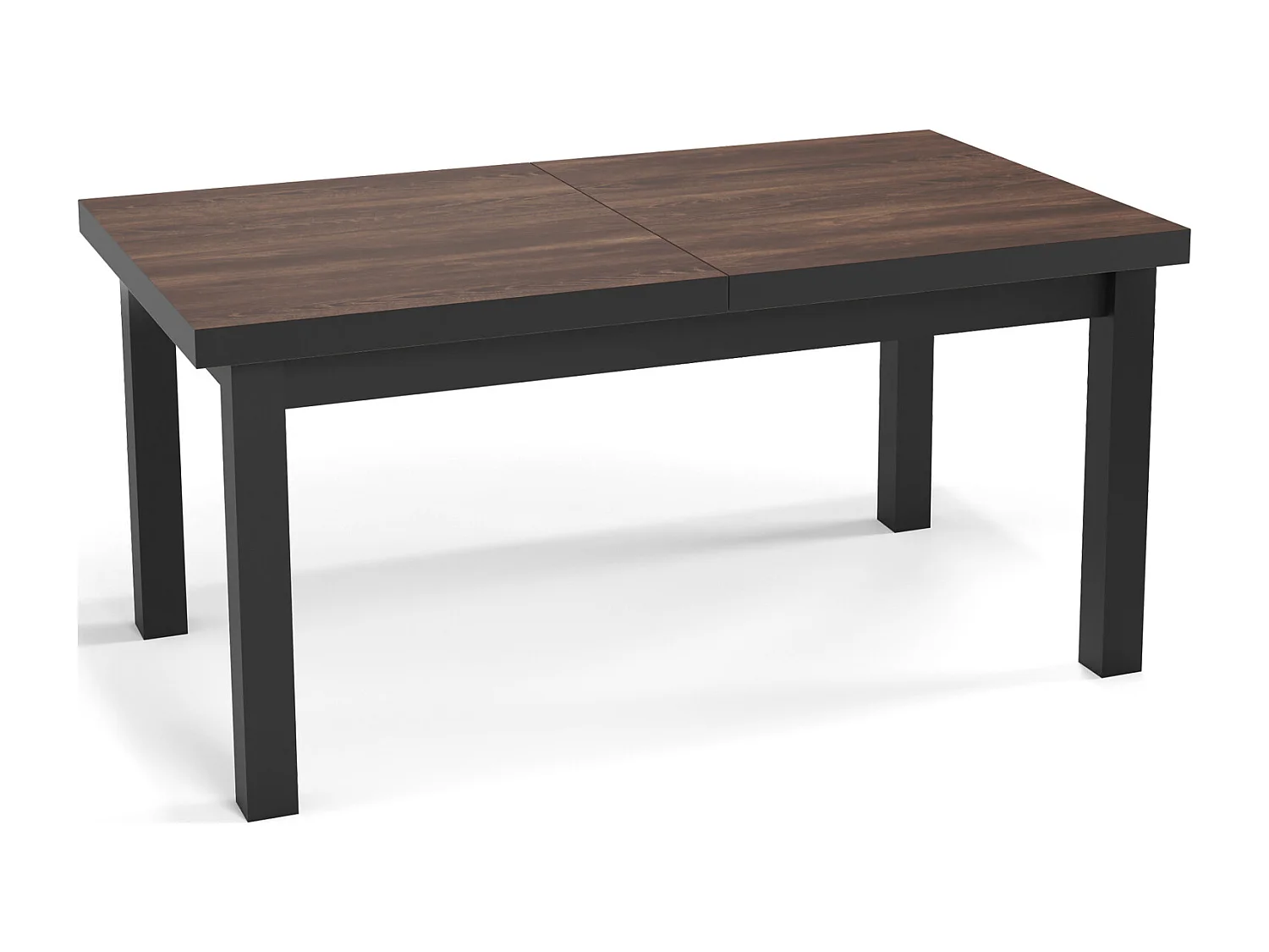 Moderner Rechteckiger Ausziehbarer Esstisch - Platzsparend - Schwarze Holzbeine - 160 bis 210 cm - Hergestellt in EU - 160 x 90 cm - Arvadonna Chestnut