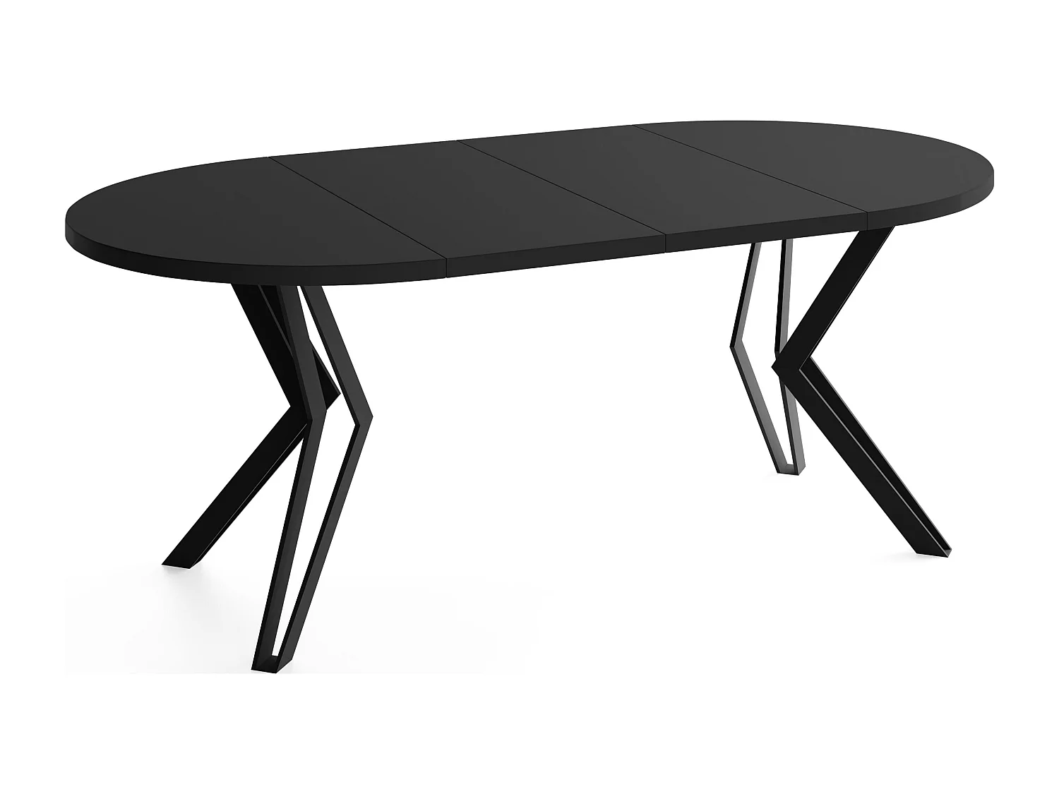 Runder Tisch für das Esszimmer - 100 oder 120 cm Durchmesser - Ausziehbarer Tisch mit Pulverbeschichteten Schwarzen Metallbeinen - 100 cm - Schwarz