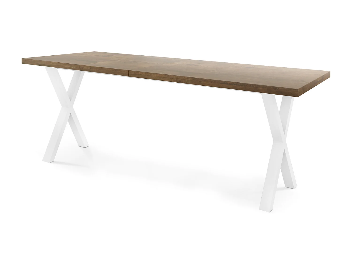 Rechteckiger Ausziehbarer Esstisch - Großer Modern-Stil Tisch mit Weißen Metallbeinen 120 140 160 cm bis 220 240 260 cm - Spacesaver - 140 x 80 cm - Lefkas Eiche