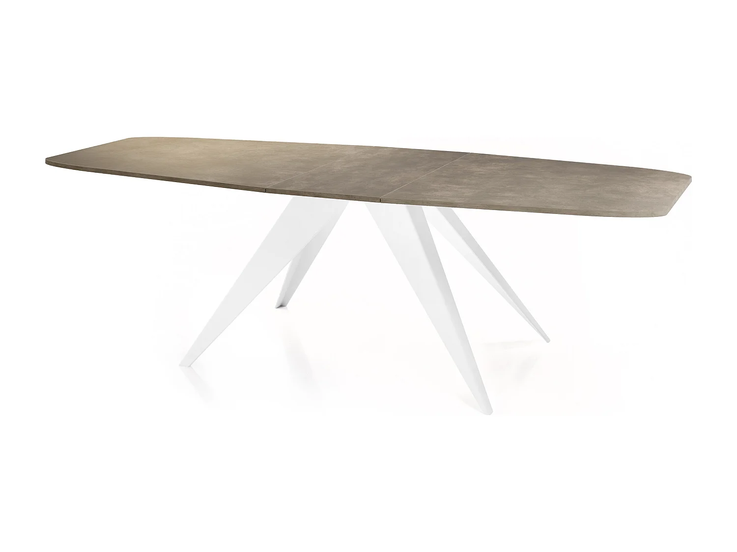 Table à Manger Extensible Style Loft - Table Industrielle avec Pieds Métalliques Blancs - Design Moderne pour Salon - 160 cm extensible à 200 cm - Chicago Concrete