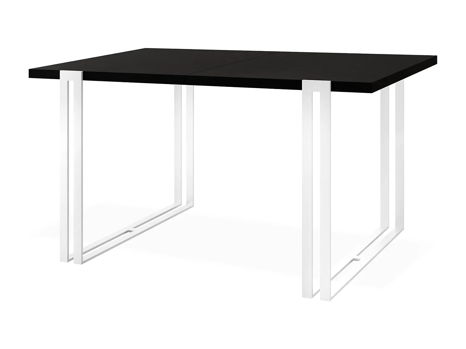 Table à Manger Extensible - Table Style Loft en Métal - Table Style Industriel Pour le Salon - Gain de Place - 160 / 260 cm - Noir- 160 x 80 cm