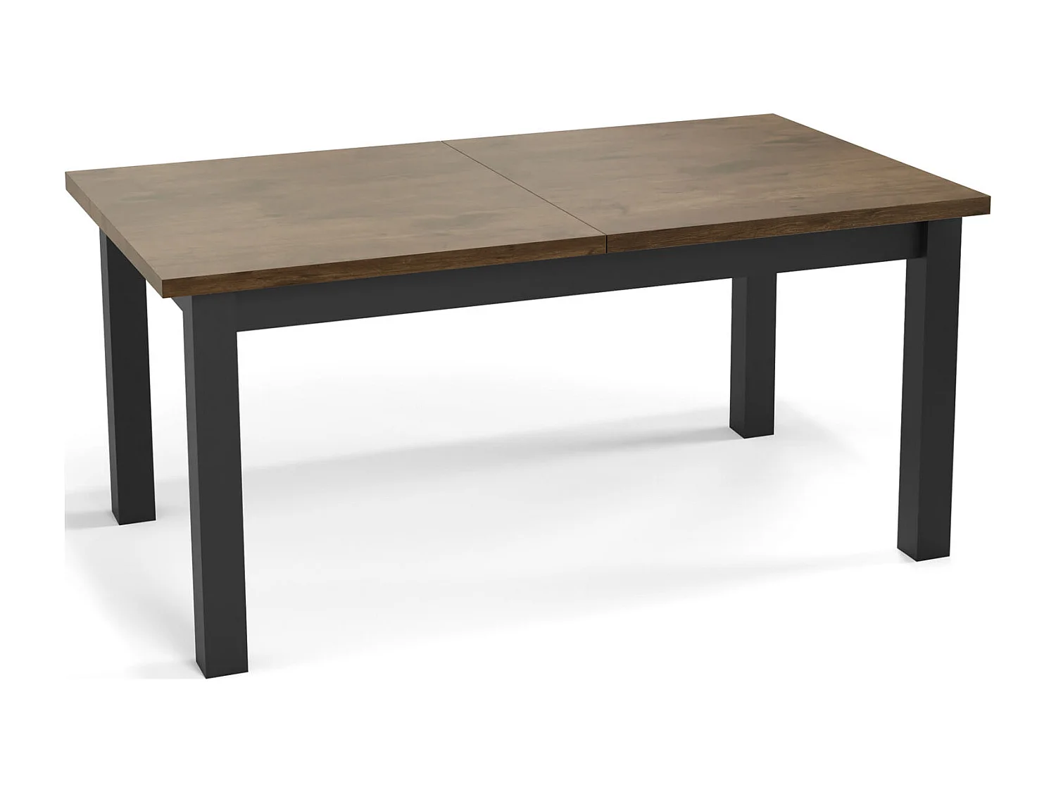 Moderner Rechteckiger Ausziehbarer Esstisch - Platzsparend - Schwarze Holzbeine - 160 bis 240 cm - Hergestellt in EU - 160 x 90 cm - Lefkas Eiche