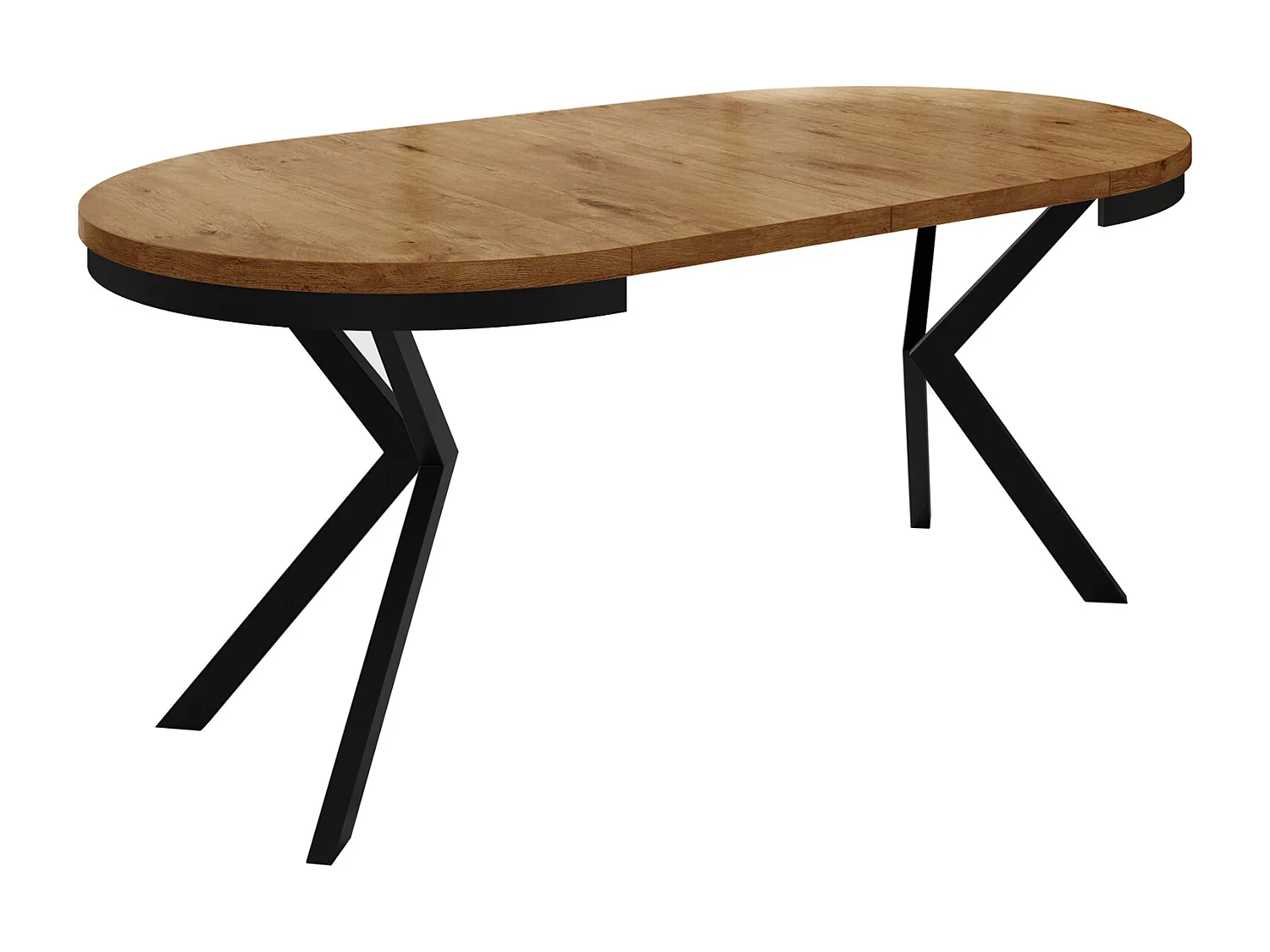 Runder Ausziehbarer Esstisch für 6-10 Personen - Loft Style Tisch mit Weiß Metallbeinen - 90 bis 120 cm - Industrieller Tisch für Wohnzimmer - Lefkas Eiche - 100 cm