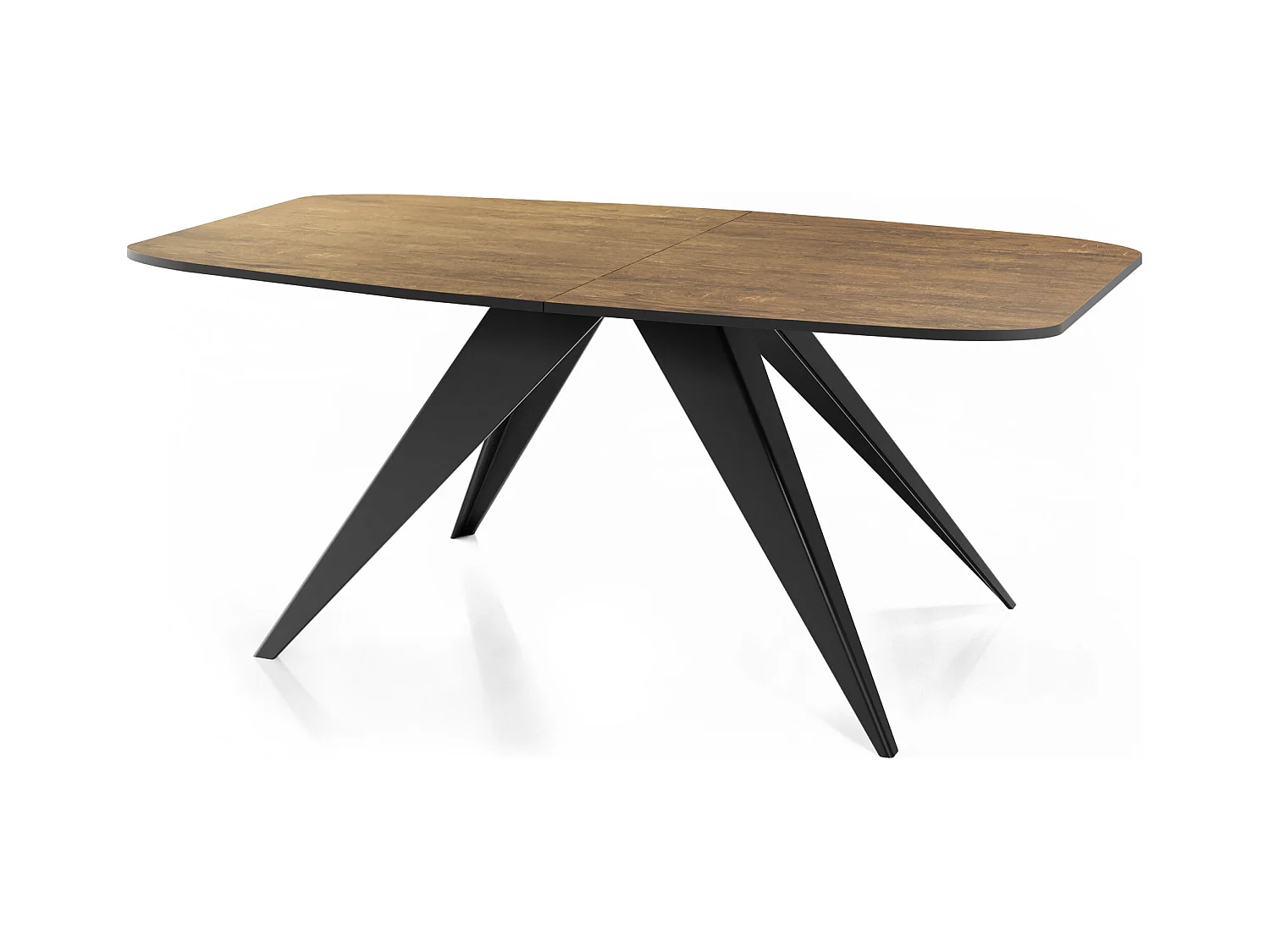 Ausziehbarer Esstisch im Loft-Stil - Industrieller Tisch mit Schwarzen Metallbeinen - Modernes Design für Wohnzimmer - 180 cm Ausziehbar auf 220 cm - Lefkas Eiche