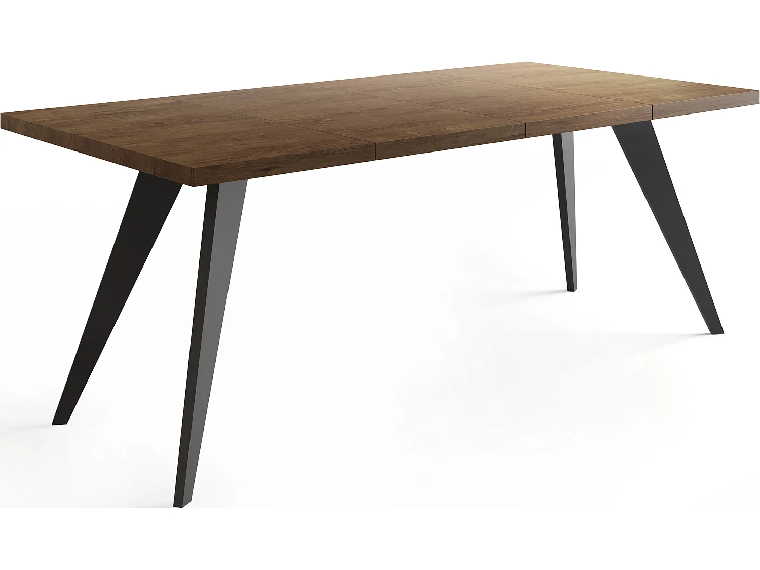 Quadratischer Ausziehbarer Esstisch Quadro 100-150 cm - Industrial Esszimmertisch mit Schwarzen Holzbeinen für 4-6 Personen - Loft-Stil Küchentisch - Lefkas Eiche