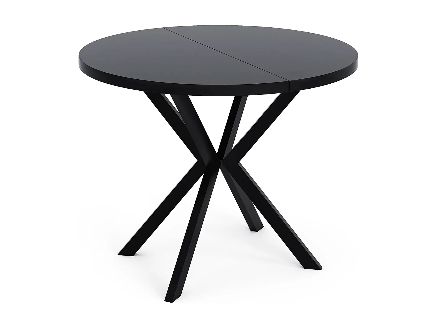 Runder Ausziehbarer Esstisch - Loft Style Tisch mit Metallbeinen - 120 bis 200 cm - Industrieller Tisch für Wohnzimmer - Spacesaver - Schwarz - 120 cm