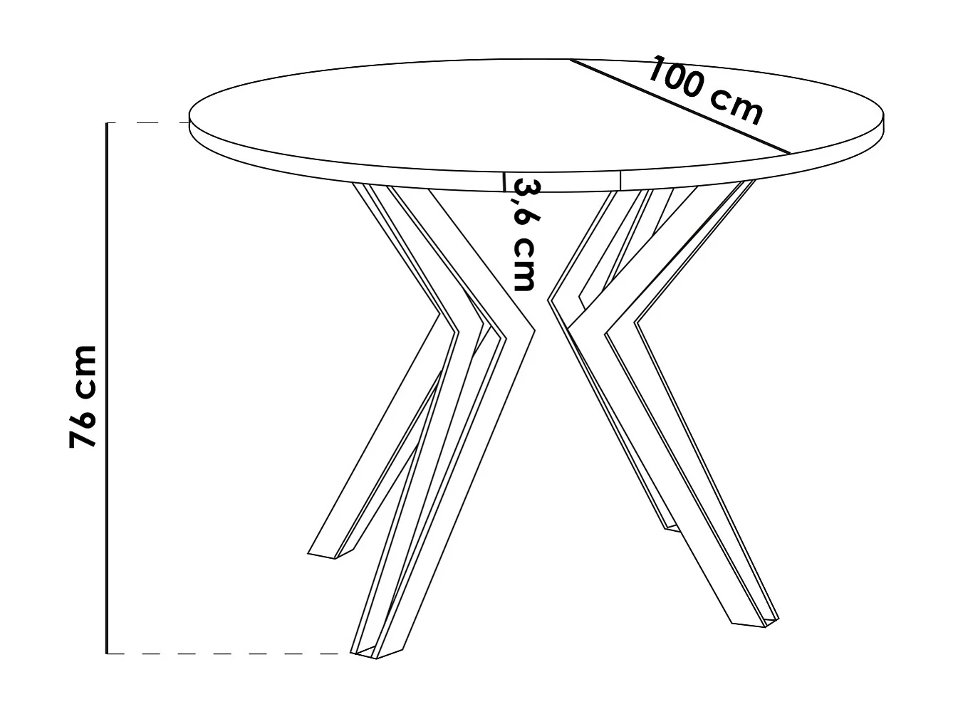 Runder Tisch für das Esszimmer - 100 oder 120 cm Durchmesser - Ausziehbarer Tisch mit Pulverbeschichteten Schwarzen Metallbeinen - 100 cm - Lefkas Eiche
