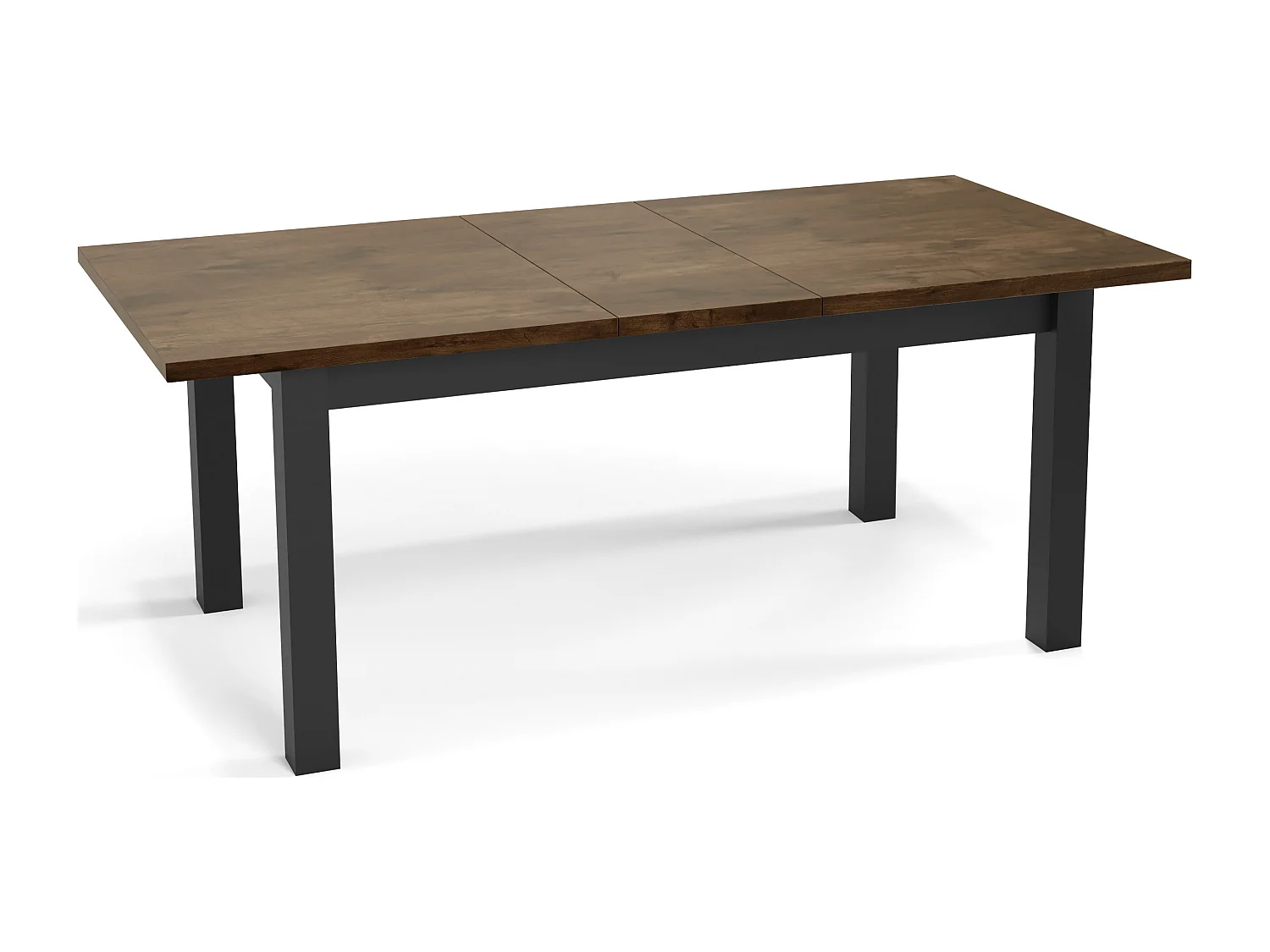 Moderner Rechteckiger Ausziehbarer Esstisch - Platzsparend - Schwarze Holzbeine - 120 bis 160 cm - Hergestellt in EU - 120 x 67 cm - Lefkas Eiche