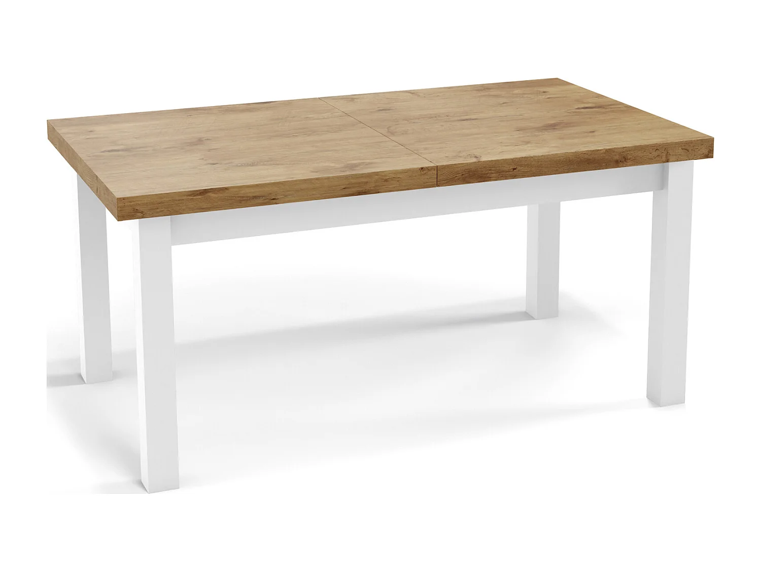 Moderner Rechteckiger Ausziehbarer Esstisch - Platzsparend - Weißen Holzbeine - 120 bis 160 cm - Hergestellt in EU - 120 x 80 cm - Lancelot Eiche