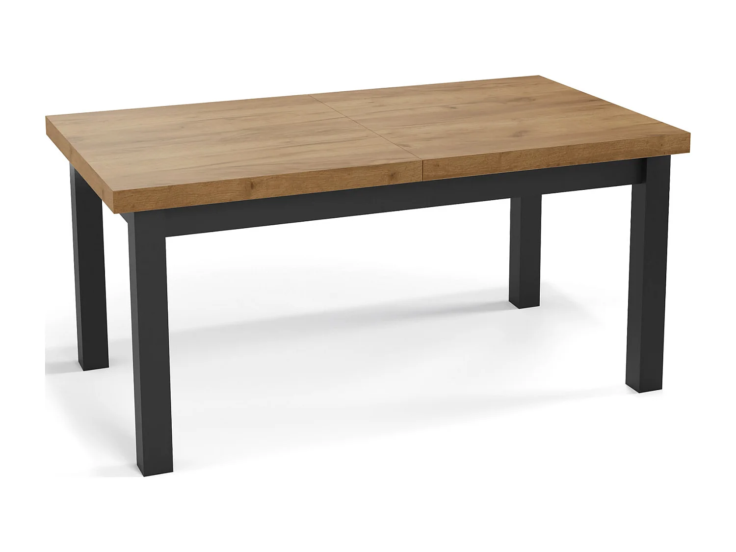 Moderner Rechteckiger Ausziehbarer Esstisch - Platzsparend - Schwarze Holzbeine - 170 bis 250 cm - Hergestellt in EU - 170 x 90 cm - Wotan Eiche