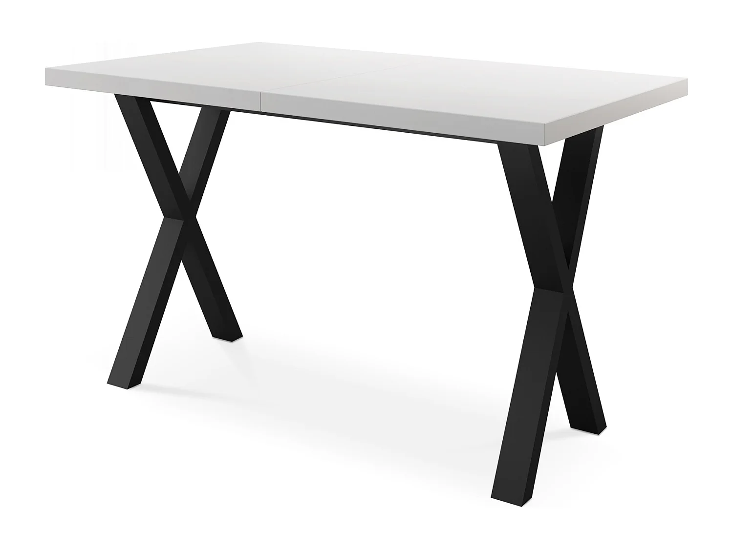 Table de Salle à Manger Rectangulaire Extensible - Grande Table de Style Moderne avec Pieds Métalliques Noirs - 120 à 220 cm - Compacte - Blanc