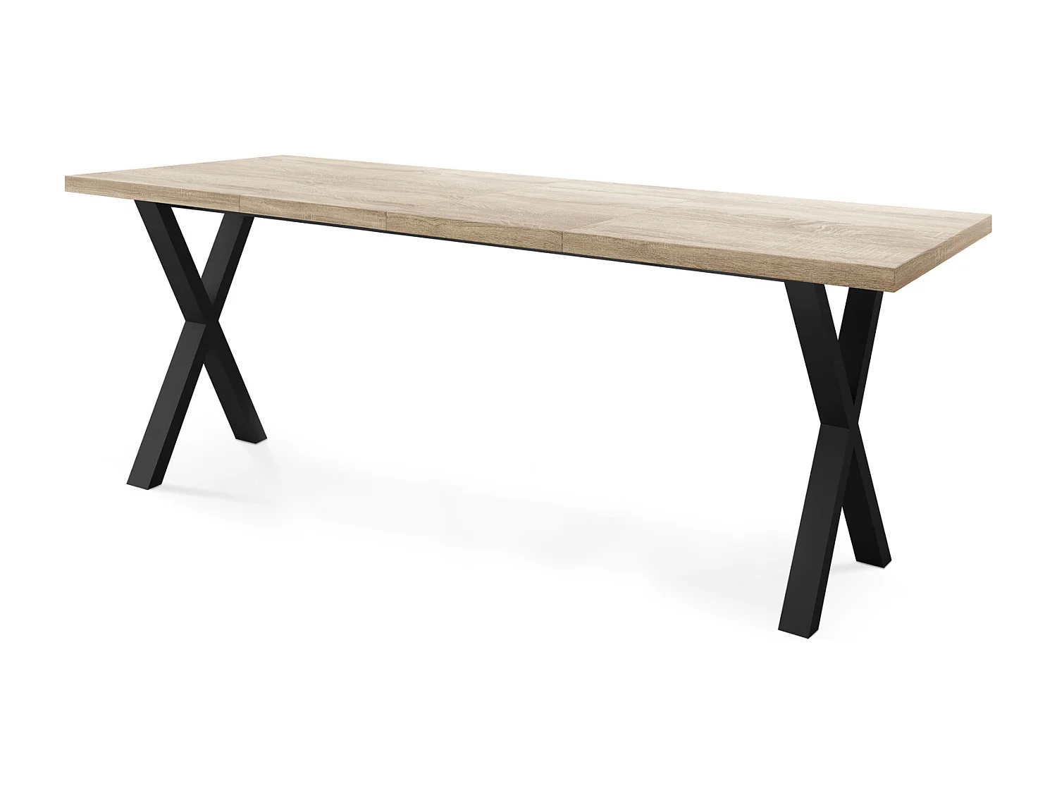 Rechteckiger Ausziehbarer Esstisch - Großer Modern-Stil Tisch mit schwarzen Metallbeinen 120 140 160 cm bis 220 240 260 cm - 140 x 80 cm - Sonoma Eiche