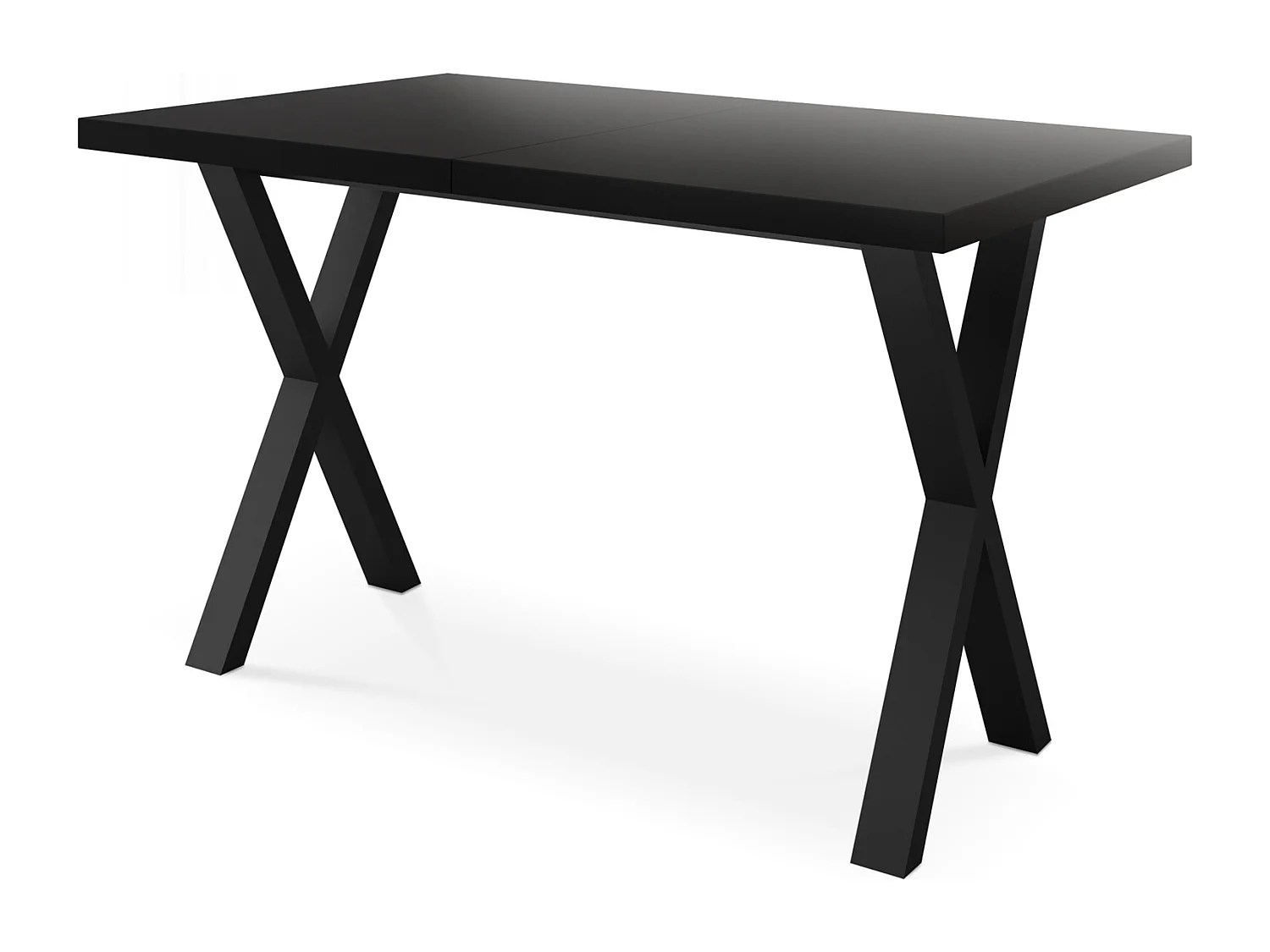 Rechteckiger Ausziehbarer Esstisch - Großer Modern-Stil Tisch mit schwarzen Metallbeinen 120 140 160 cm bis 220 240 260 cm - 140 x 80 cm - Schwarz