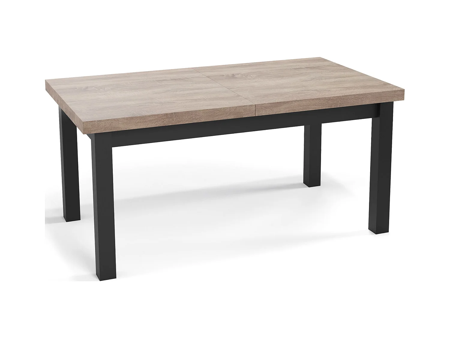 Moderner Rechteckiger Ausziehbarer Esstisch - Platzsparend - Schwarze Holzbeine - 200 bis 300 cm - Hergestellt in EU - 200 x 100 cm - Sonoma Eiche