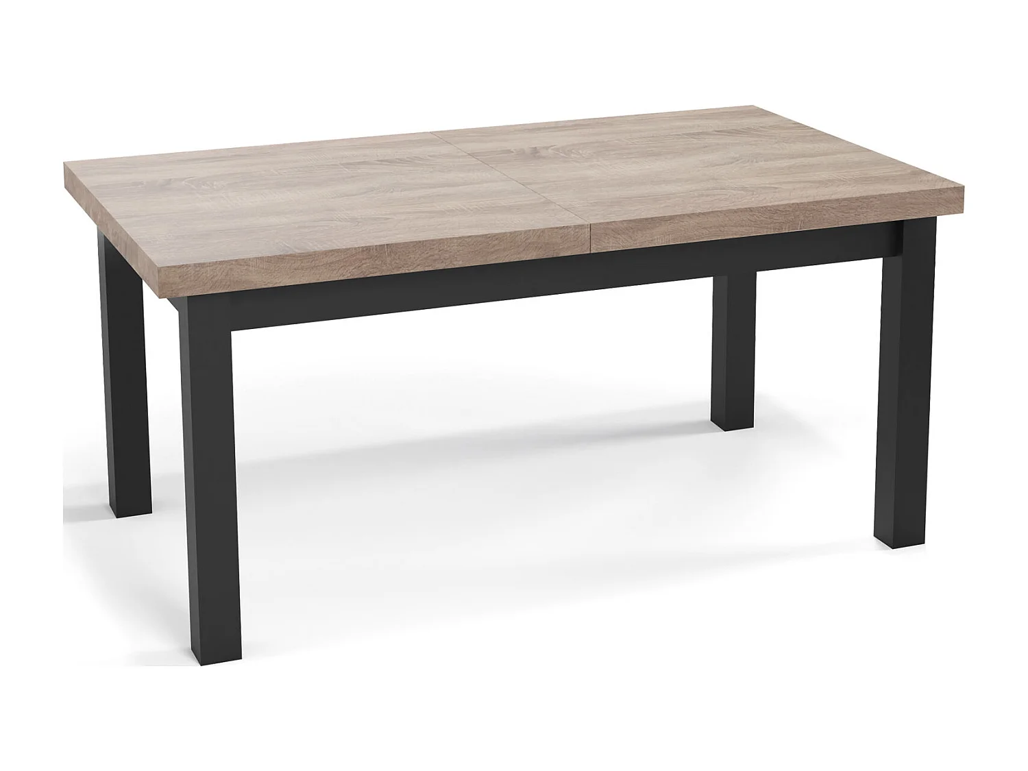 Table à Manger Extensible Rectangulaire Moderne - Gain de Place - Pieds en Bois Noir - Fabriqué en UE - 200 x 100 cm - Chêne Sonoma