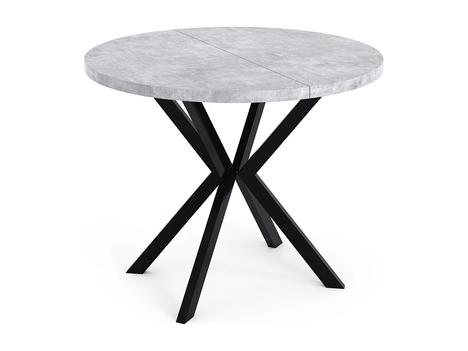 Runder Ausziehbarer Esstisch - Loft Style Tisch mit Metallbeinen - 120 bis 200 cm - Industrieller Tisch für Wohnzimmer - Cemento Grau - 120 cm