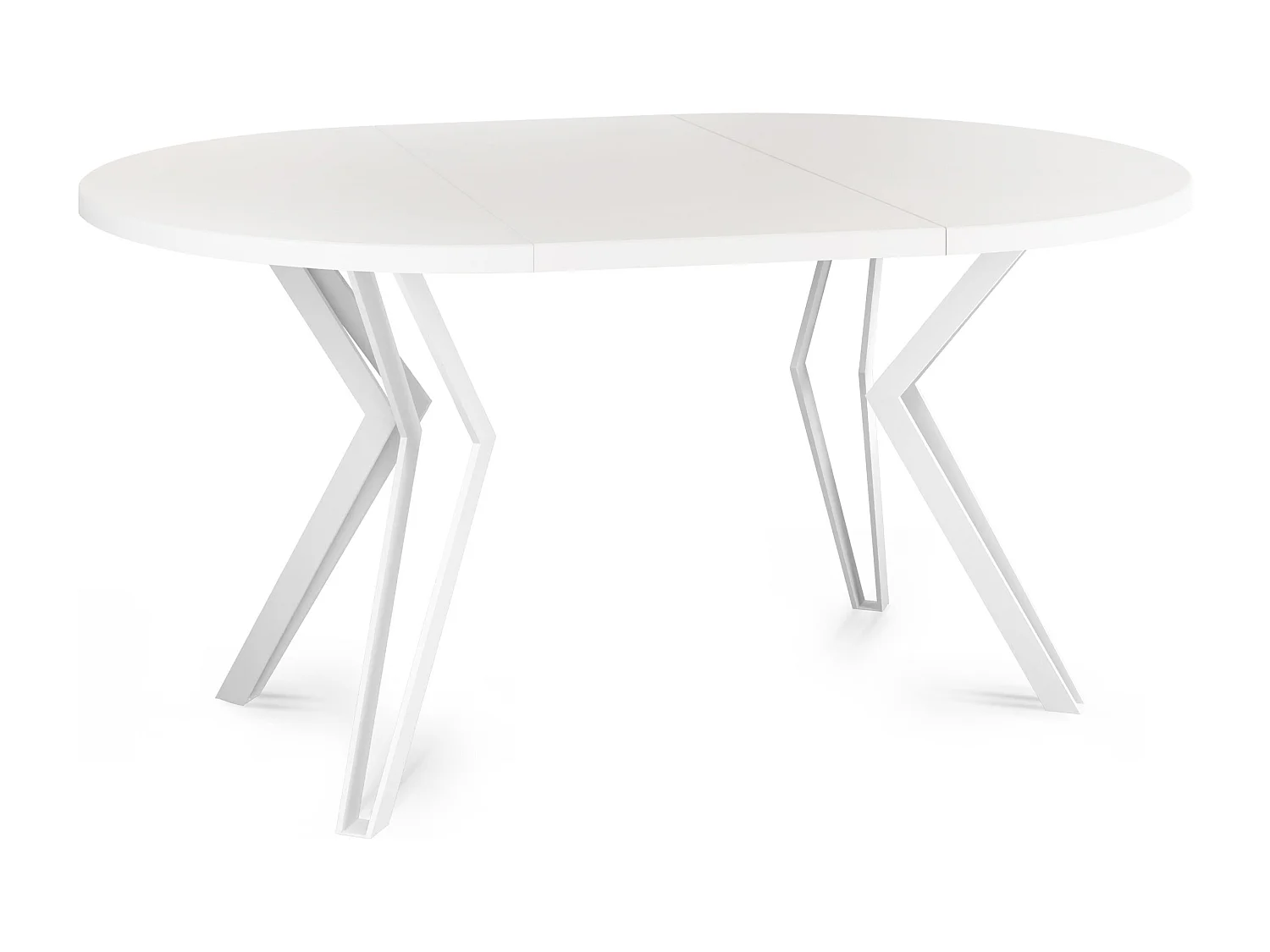 Runder Tisch für das Esszimmer - 100 oder 120 cm Durchmesser - Ausziehbarer Tisch mit Pulverbeschichteten Weißen Metallbeinen - 100 cm - Weiß