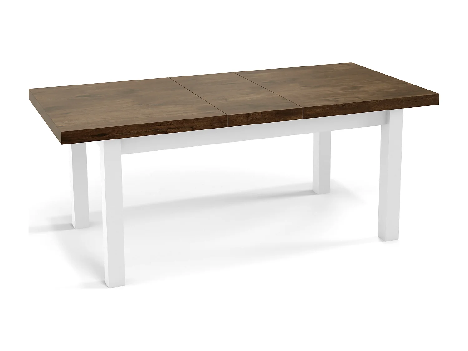 Moderner Rechteckiger Ausziehbarer Esstisch - Platzsparend - Weißen Holzbeine - 160 bis 210 cm - Hergestellt in EU - 160 x 90 cm - Lefkas Eiche