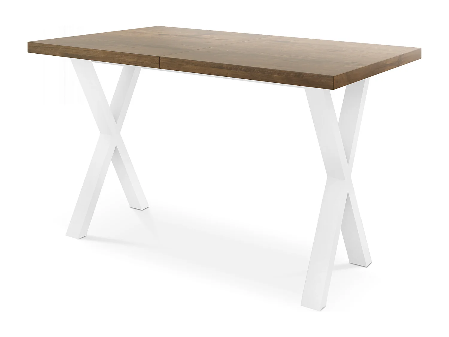 Rechteckiger Ausziehbarer Esstisch - Großer Modern-Stil Tisch mit Weißen Metallbeinen 120 140 160 cm bis 220 240 260 cm - Spacesaver - 160 x 90 cm - Lefkas Eiche