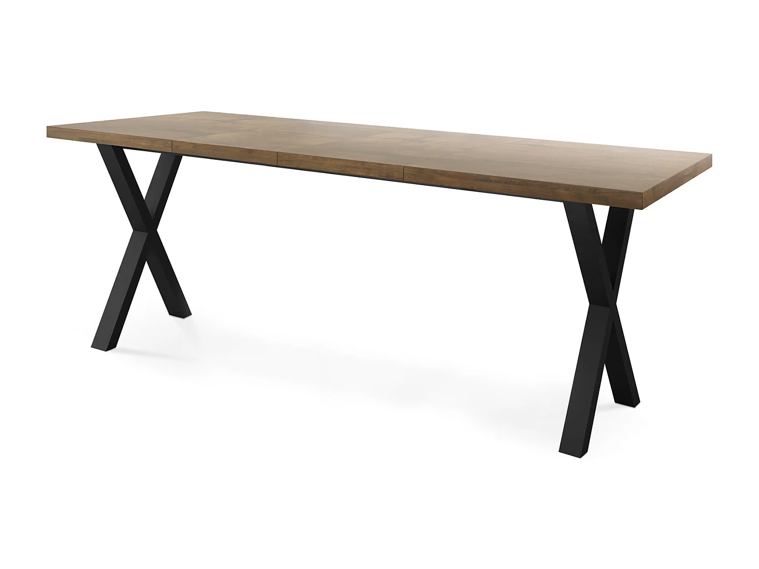Rechteckiger Ausziehbarer Esstisch - Großer Modern-Stil Tisch mit schwarzen Metallbeinen 120 140 160 cm bis 220 240 260 cm - 140 x 80 cm - Lefkas Eiche