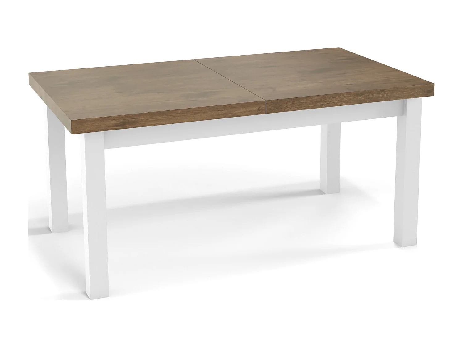 Moderner Rechteckiger Ausziehbarer Esstisch - Platzsparend - Weißen Holzbeine - 140 bis 180 cm - Hergestellt in EU - 140 x 80 cm - Lefkas Eiche