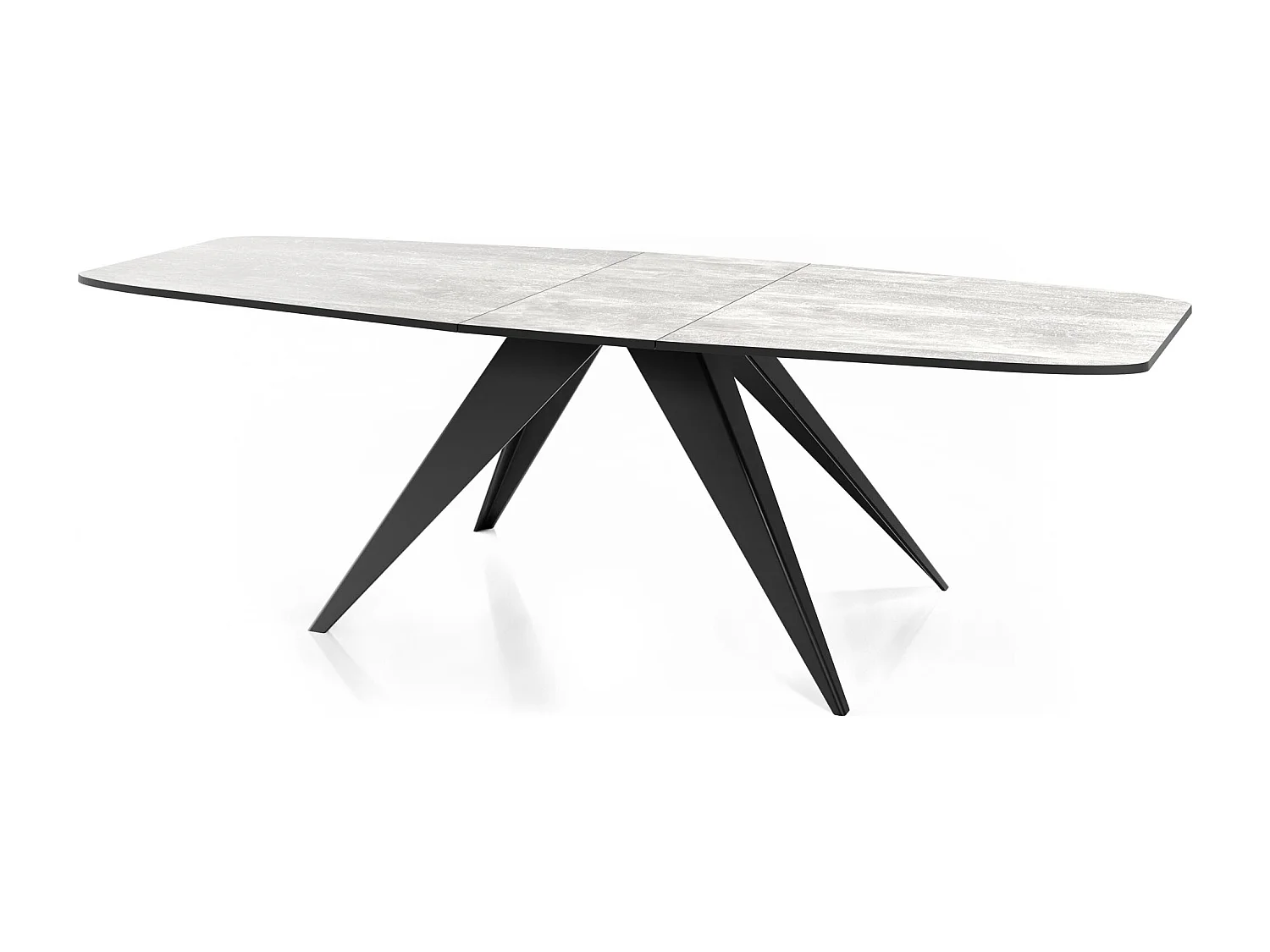 Table à Manger Extensible Style Loft - Table Industrielle avec Pieds Métalliques Noirs - Design Moderne pour Salon - 160 cm extensible à 200 cm - Béton Gris