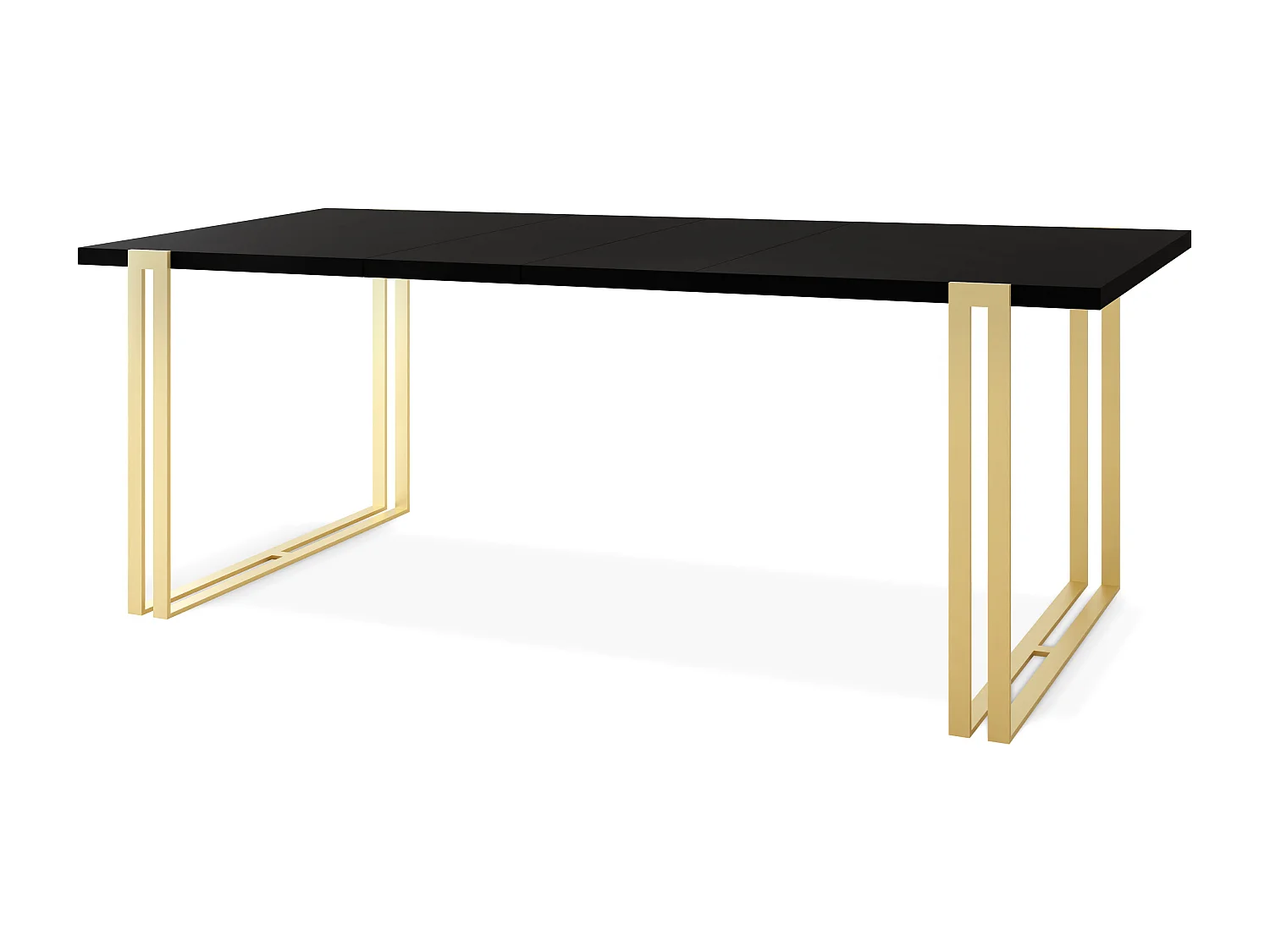 Table à Manger Extensible - Table Style Loft en Métal - Table Style Industriel Pour le Salon - Gain de Place - 140 / 240 cm - Noir/Doré - 140 x 80 cm