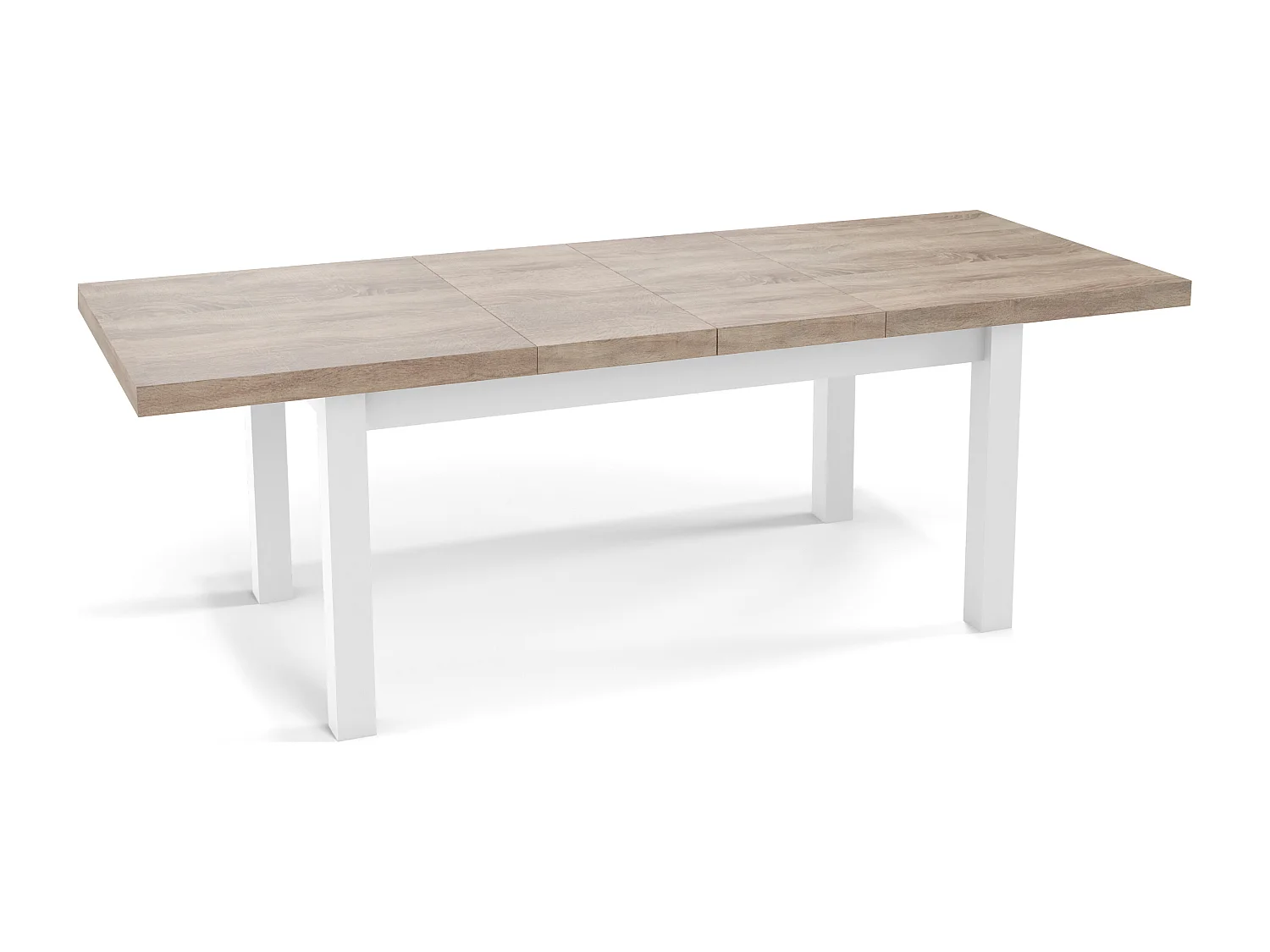 Moderner Rechteckiger Ausziehbarer Esstisch - Platzsparend - Weißen Holzbeine - 170 bis 250 cm - Hergestellt in EU - 170 x 90 cm - Sonoma Eiche