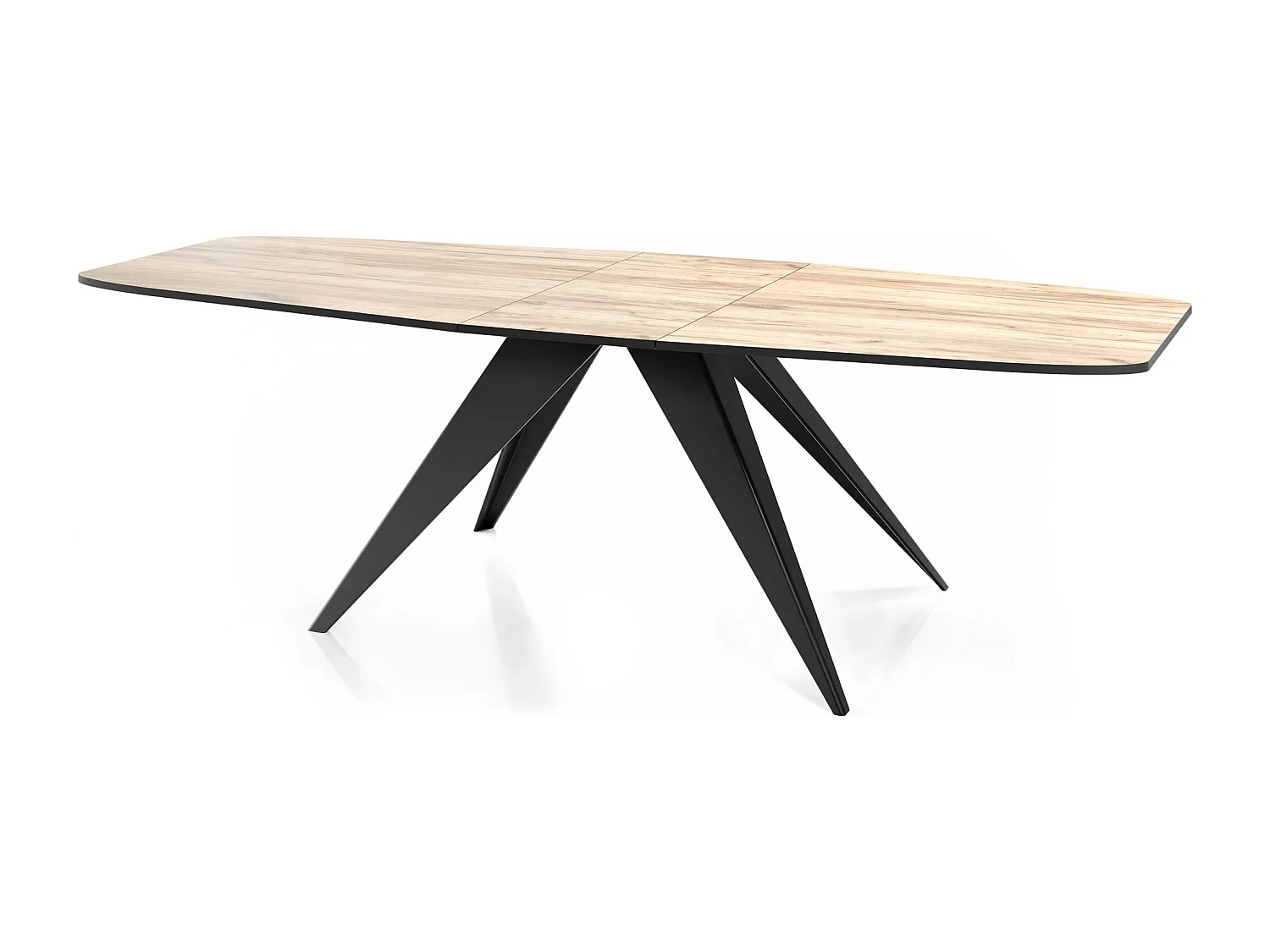 Ausziehbarer Esstisch im Loft-Stil - Industrieller Tisch mit Schwarzen Metallbeinen - Modernes Design für Wohnzimmer - 180 cm Ausziehbar auf 220 cm - Craft Eiche