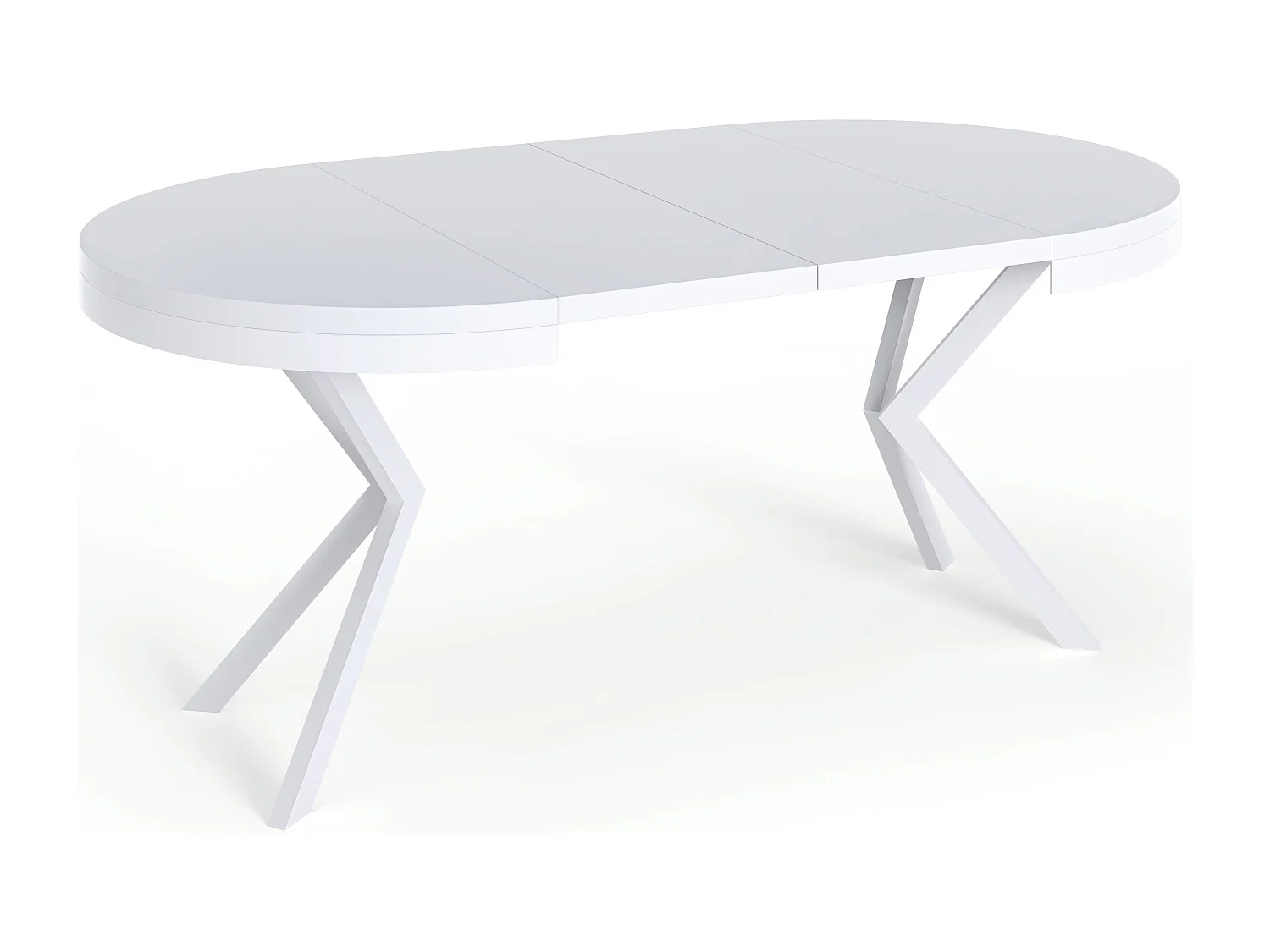 Runder Ausziehbarer Esstisch für 6-8 Personen - Loft Style Tisch mit Weißen Metallbeinen 120 bis 200 cm - Industrieller Tisch für Wohnzimmer - Marmor Weiß - 120 cm