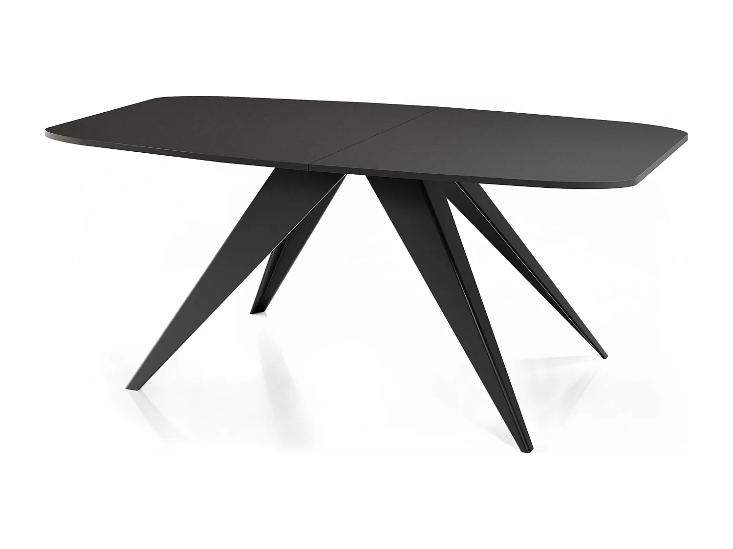 Ausziehbarer Esstisch im Loft-Stil - Industrieller Tisch mit Schwarzen Metallbeinen - Modernes Design für Wohnzimmer - 160 cm Ausziehbar auf 200 cm - Schwarz