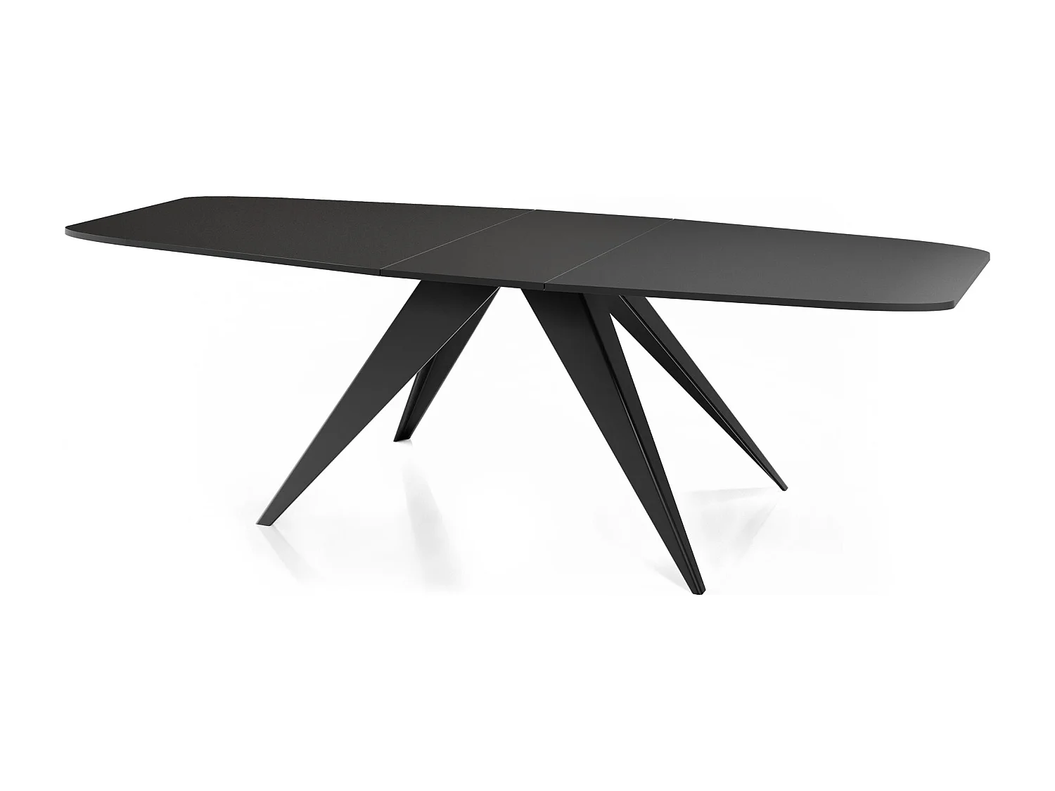 Ausziehbarer Esstisch im Loft-Stil - Industrieller Tisch mit Schwarzen Metallbeinen - Modernes Design für Wohnzimmer - 160 cm Ausziehbar auf 200 cm - Schwarz