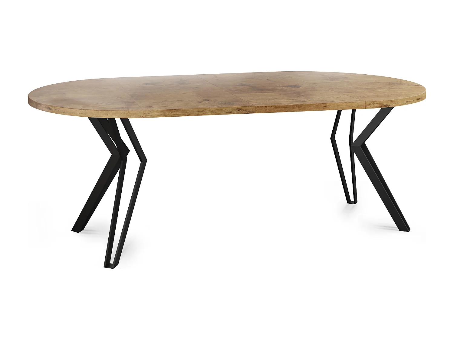 Runder Tisch für das Esszimmer - 100 oder 120 cm Durchmesser - Ausziehbarer Tisch mit Pulverbeschichteten Schwarzen Metallbeinen - 100 cm - Lancelot Eiche