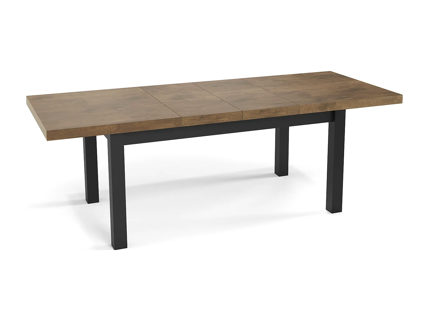 Table à Manger Extensible Rectangulaire Moderne - Gain de Place - Pieds en Bois Noir - Fabriqué en UE - 200 x 100 cm - Chêne Lefkas