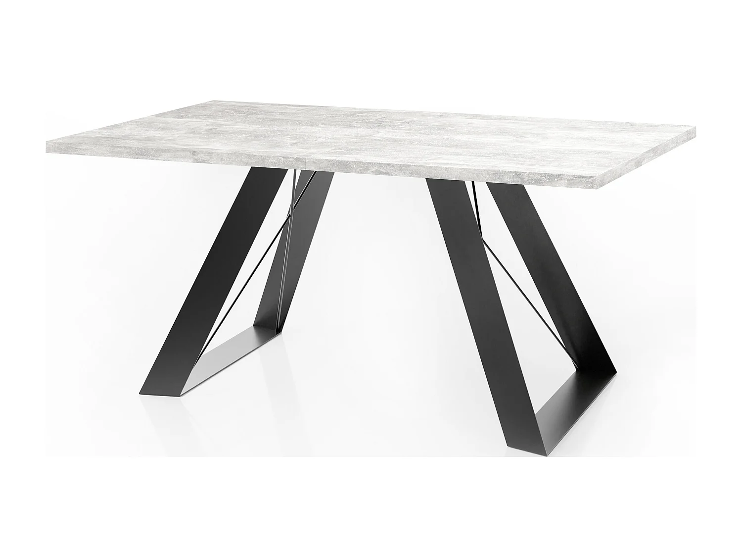 Table à Manger Extensible en Style Industriel - Pieds en Métal Robustes et Plusieurs Options de Plateau - Design Moderne pour Salle à Manger - 160 cm - Gris Béton
