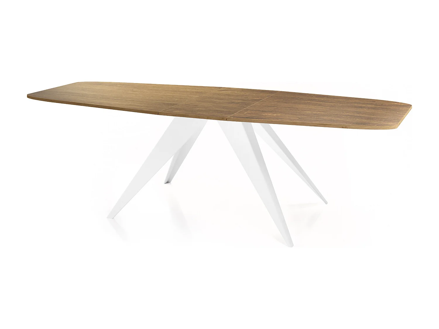 Ausziehbarer Esstisch im Loft-Stil - Industrieller Tisch mit Weißen Metallbeinen - Modernes Design für Wohnzimmer - 160 cm Ausziehbar auf 200 cm - Lefkas Eiche