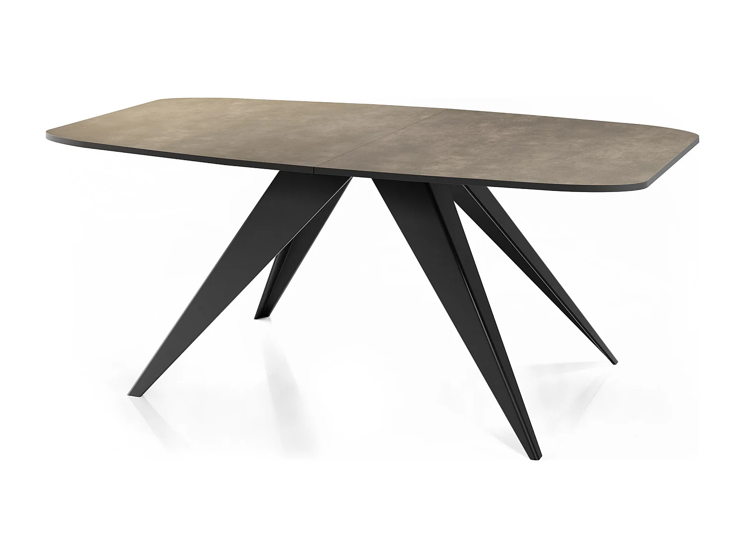 Table à Manger Extensible Style Loft - Table Industrielle avec Pieds Métalliques Noirs - Design Moderne pour Salon - 160 cm extensible à 200 cm - Chicago Concrete
