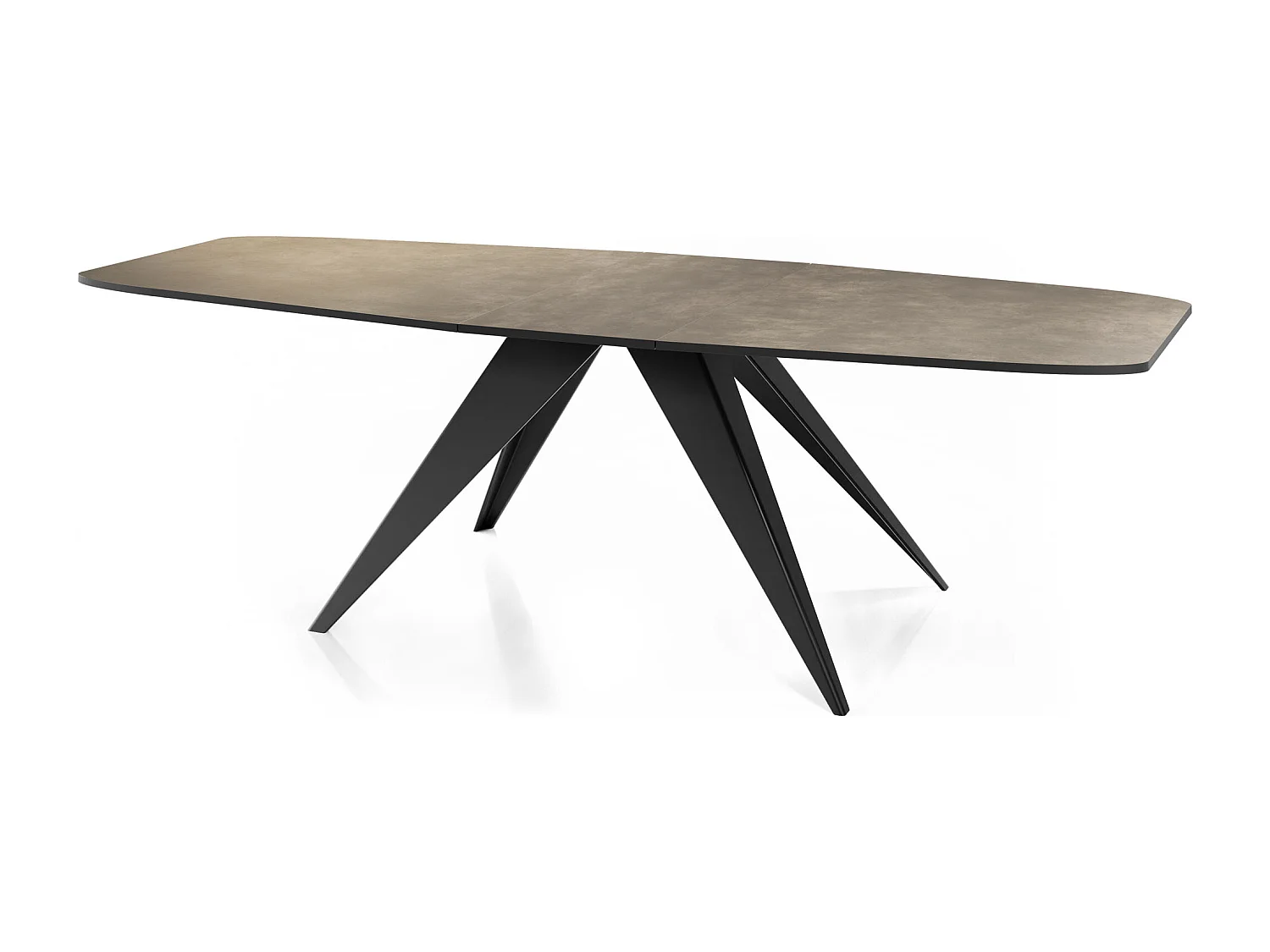 Table à Manger Extensible Style Loft - Table Industrielle avec Pieds Métalliques Noirs - Design Moderne pour Salon - 160 cm extensible à 200 cm - Chicago Concrete