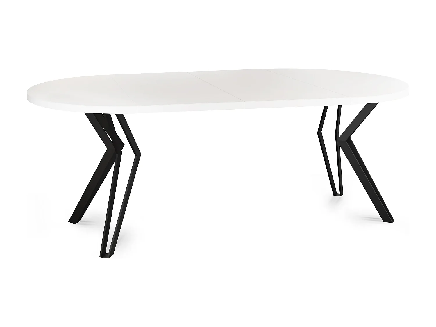 Runder Tisch für das Esszimmer - 100 oder 120 cm Durchmesser - Ausziehbarer Tisch mit Pulverbeschichteten Schwarzen Metallbeinen - 100 cm - Weiß