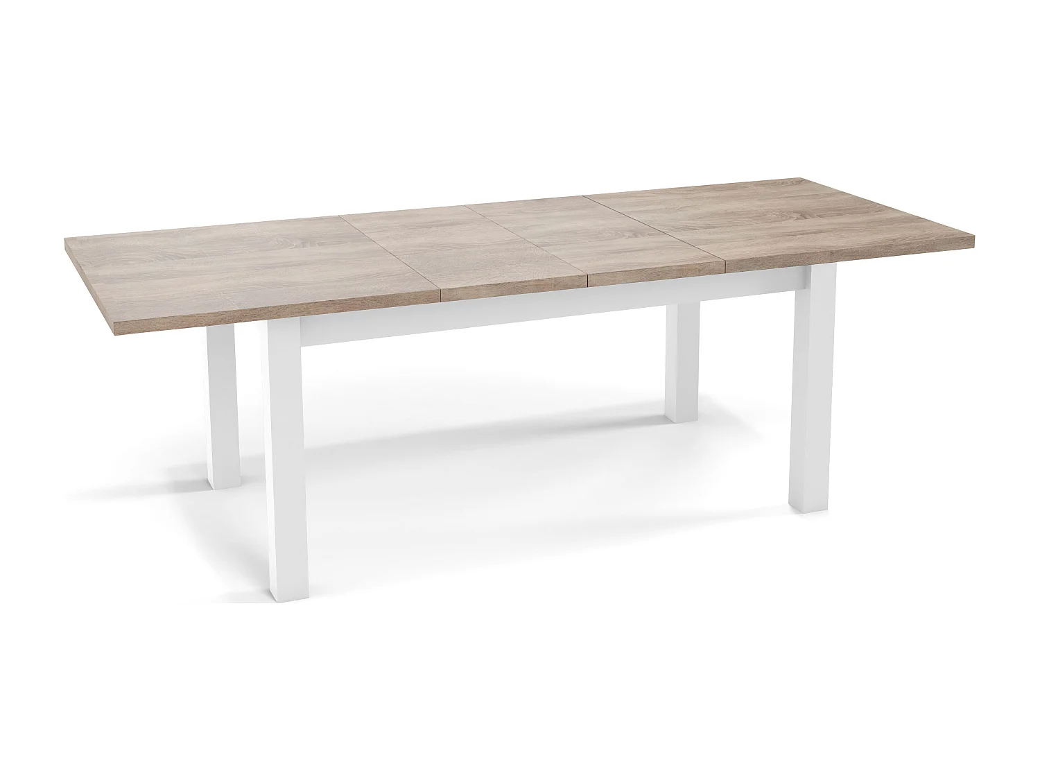 Moderner Rechteckiger Ausziehbarer Esstisch - Platzsparend - Weiße Holzbeine - 160 bis 240 cm - Hergestellt in EU - 160 x 90 cm - Sonoma Eiche