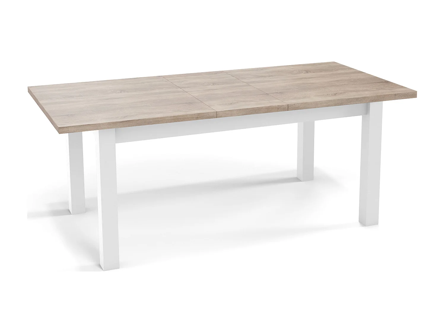 Moderner Rechteckiger Ausziehbarer Esstisch - Platzsparend - Weiße Holzbeine - 160 bis 240 cm - Hergestellt in EU - 160 x 90 cm - Sonoma Eiche