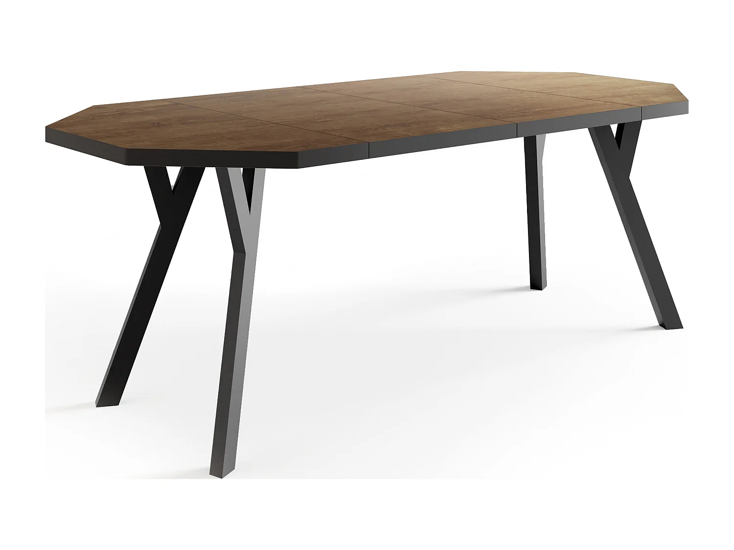 Moderner Runder Ausziehbarer Esstisch Desmond mit Schwarz Holzbeinen – Erweiterbar bis 200 cm, Ideal für 4 bis 8 Personen - Loft-Stil Tisch für Küche - Lefkas Eiche