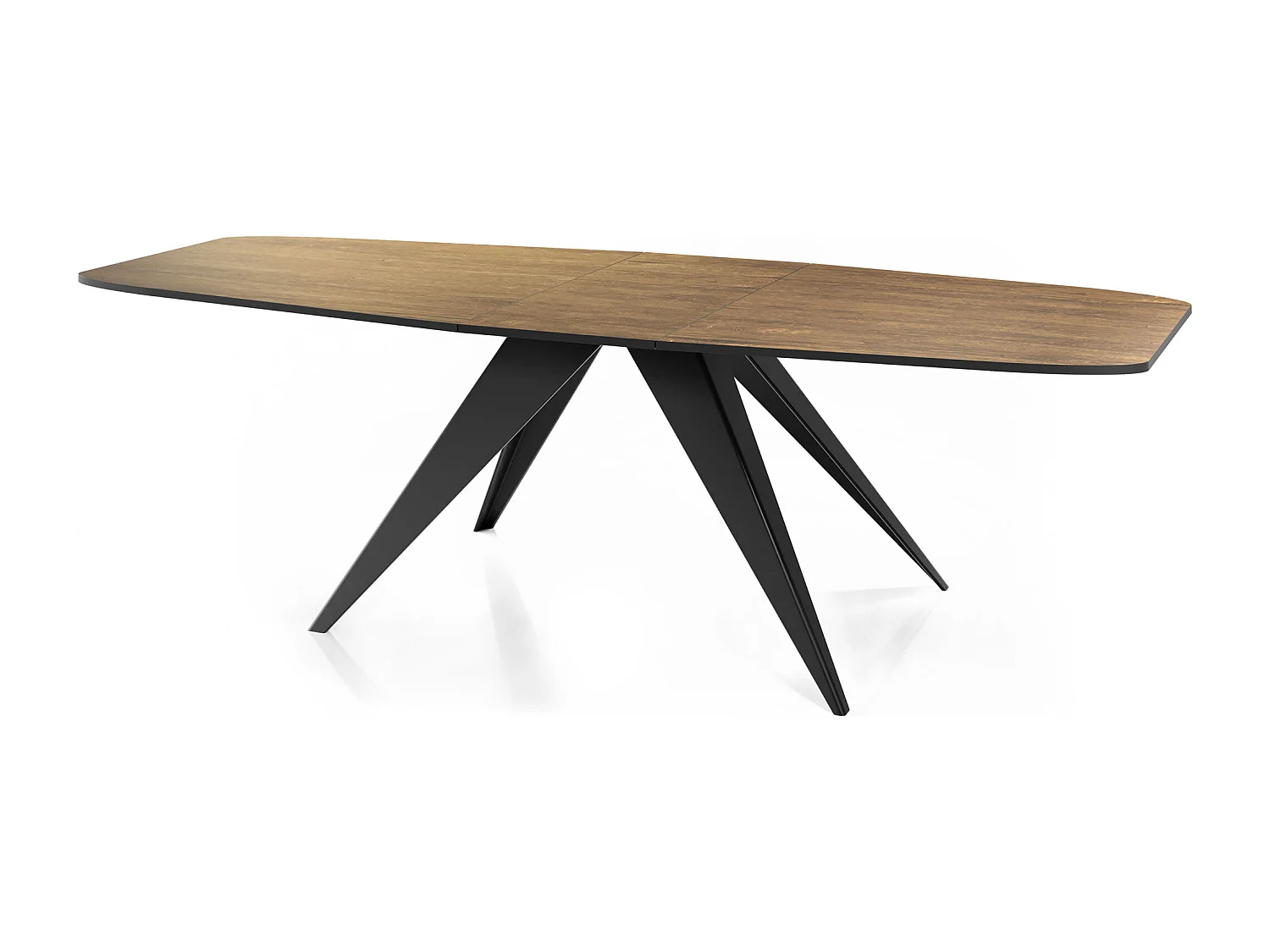 Ausziehbarer Esstisch im Loft-Stil - Industrieller Tisch mit Schwarzen Metallbeinen - Modernes Design für Wohnzimmer - 160 cm Ausziehbar auf 200 cm - Lefkas Eiche